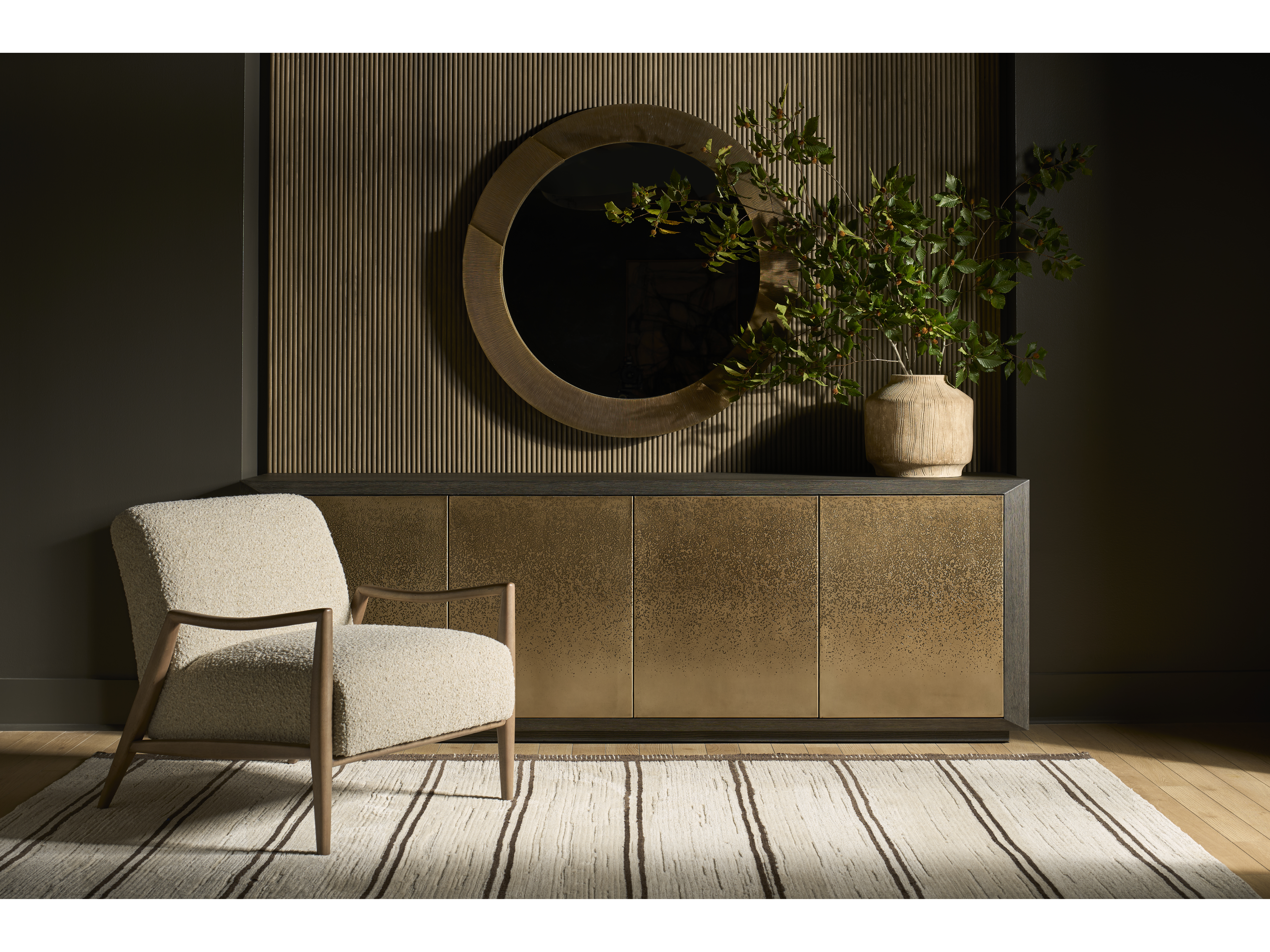 Soft Bronze Mirror Room Scene