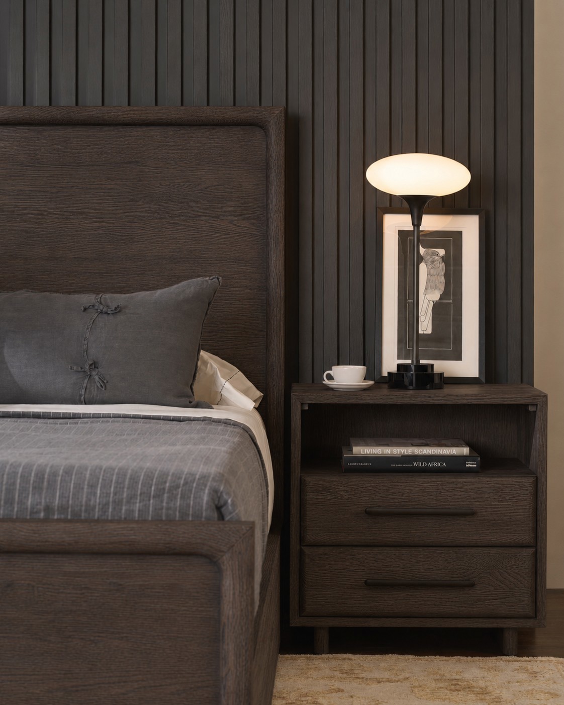Sable Open Storage Nightstand Room Scene