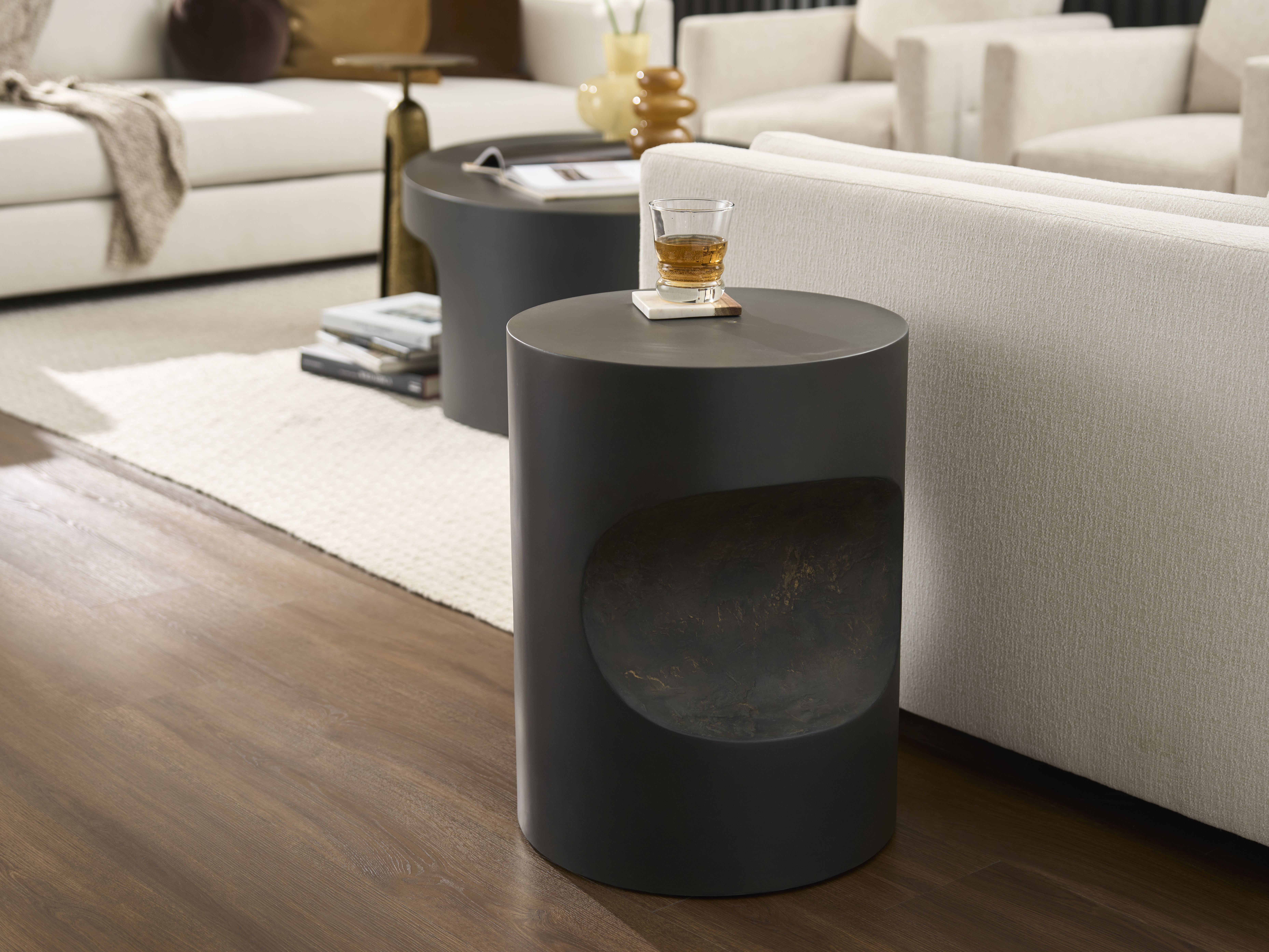 Concrete Side Table Room Scene