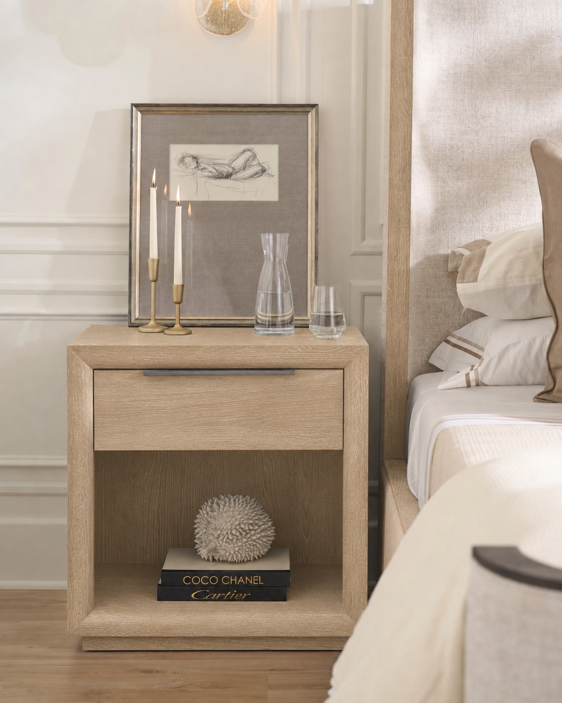 Desert One Drawer Nightstand Room Scene