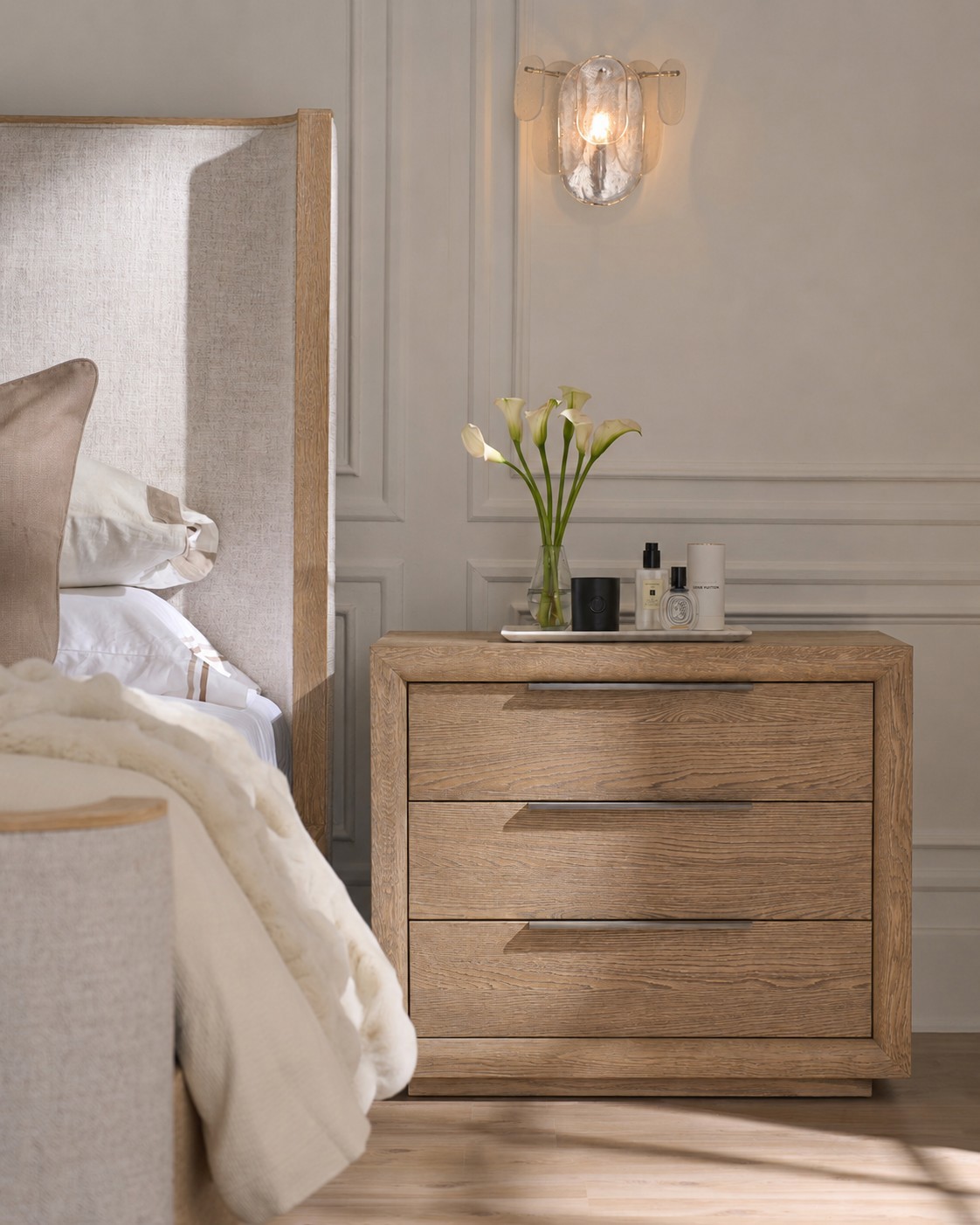 Desert Plinth Nightstand Room Scene