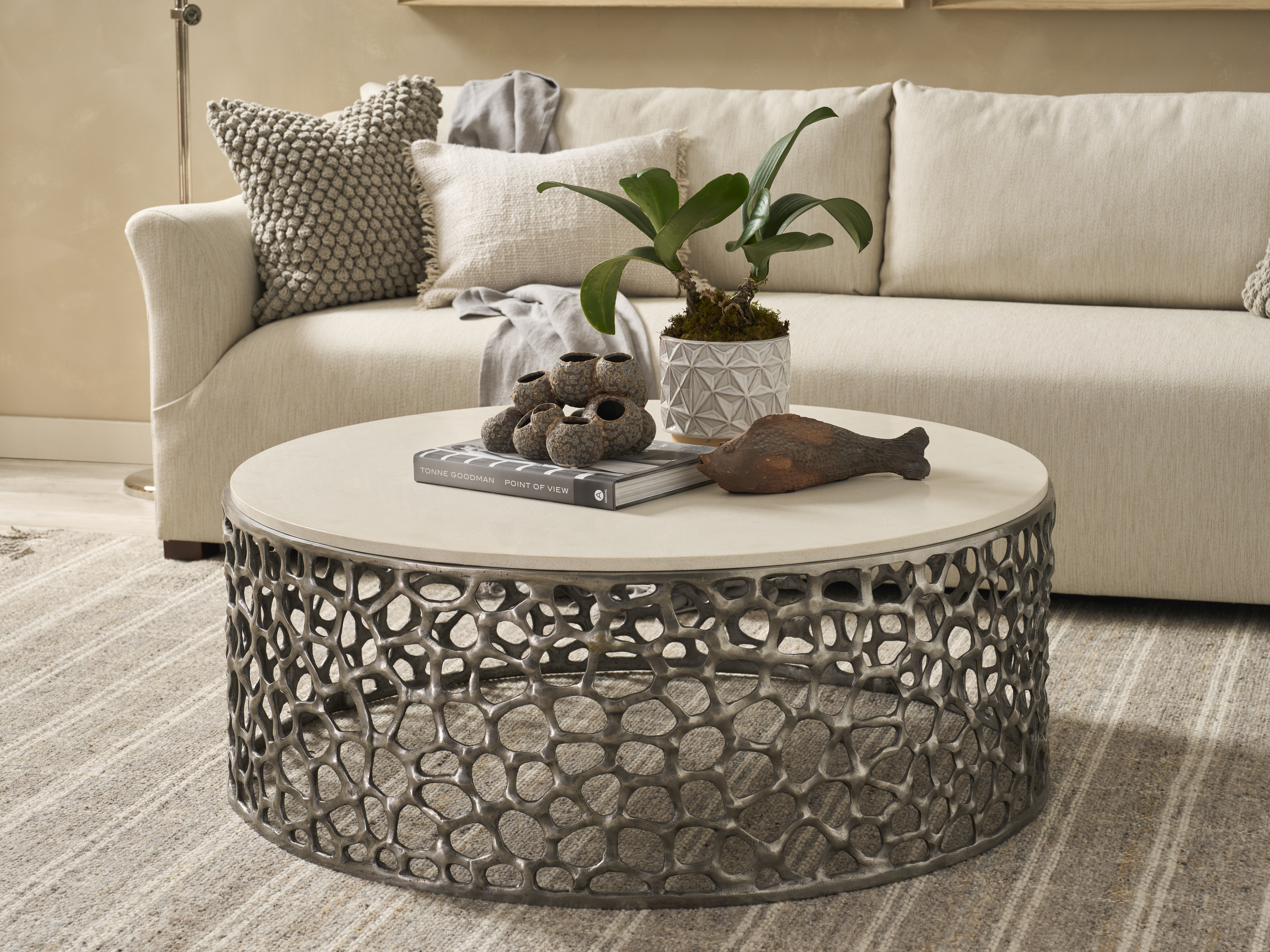 Coral Cocktail Table Room Scene