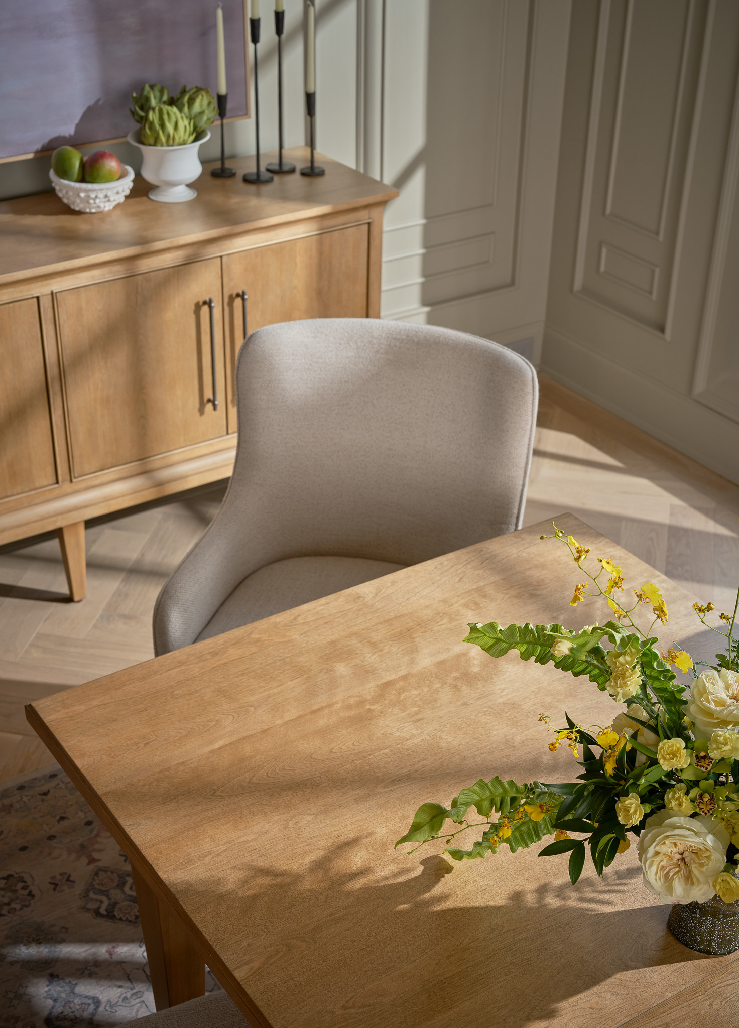 Brindle Dining Table Room Scene