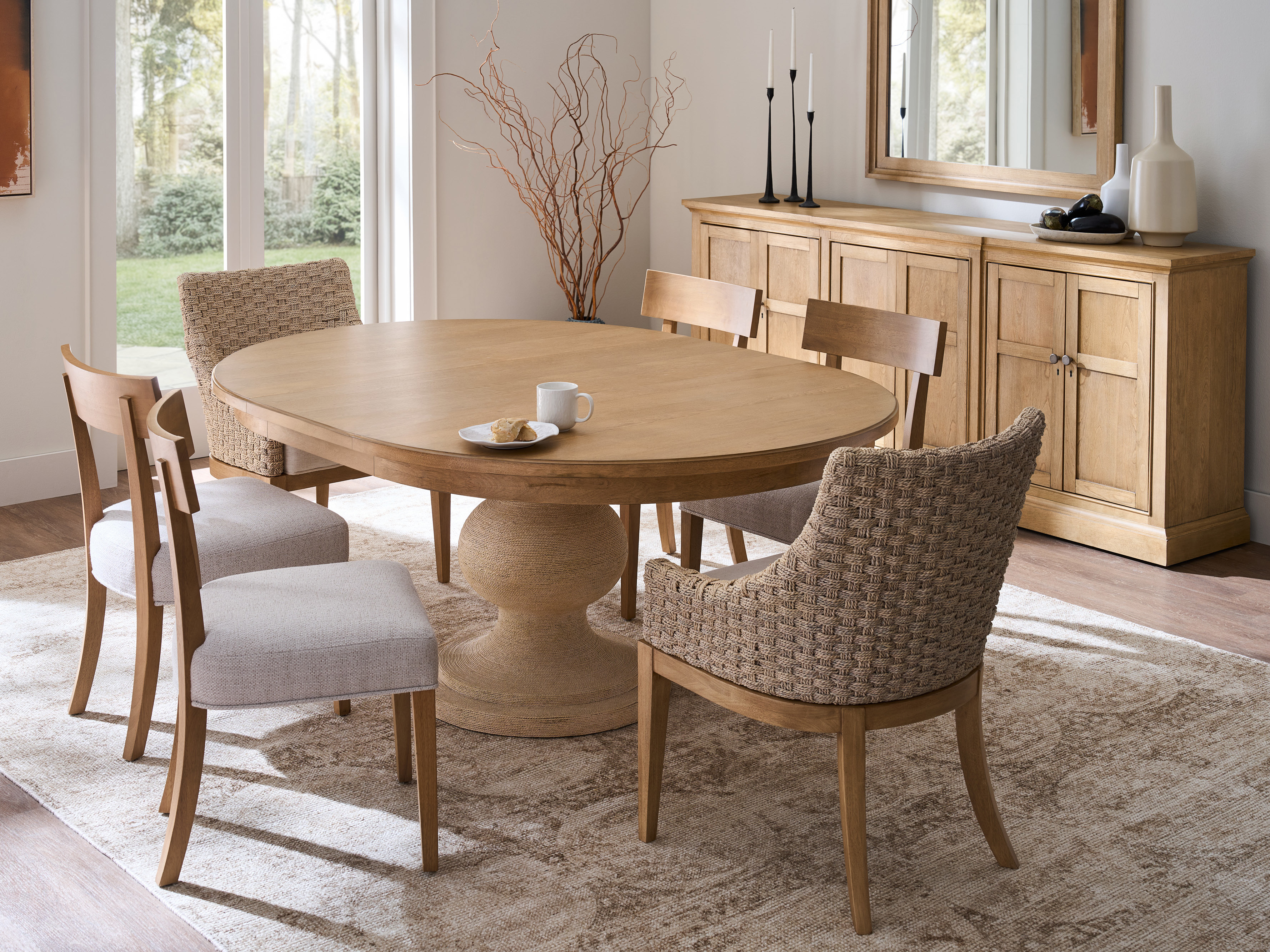 Brindle Wrapped Dining Table Room Scene