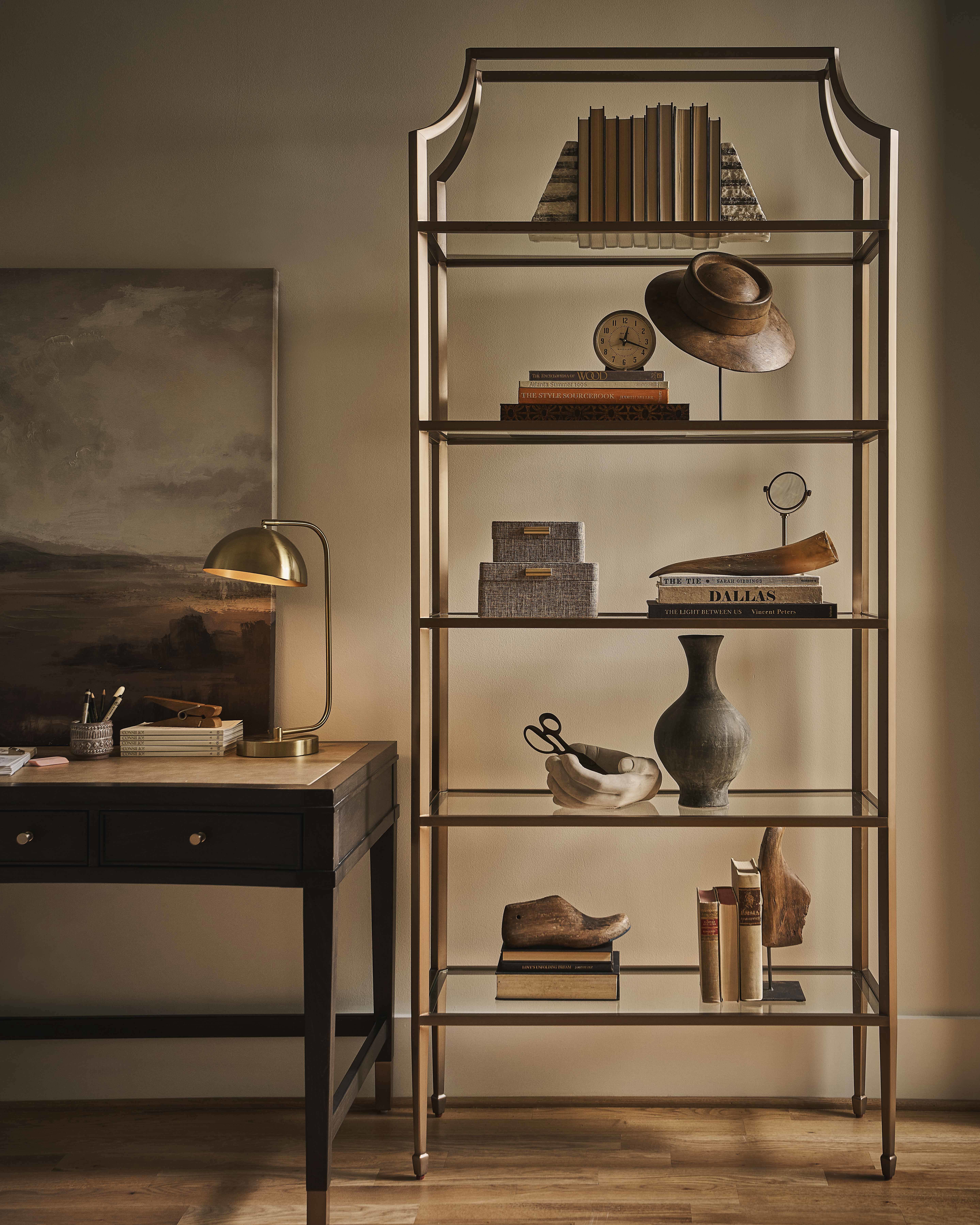 Dusty Bronze Etagere Room Scene