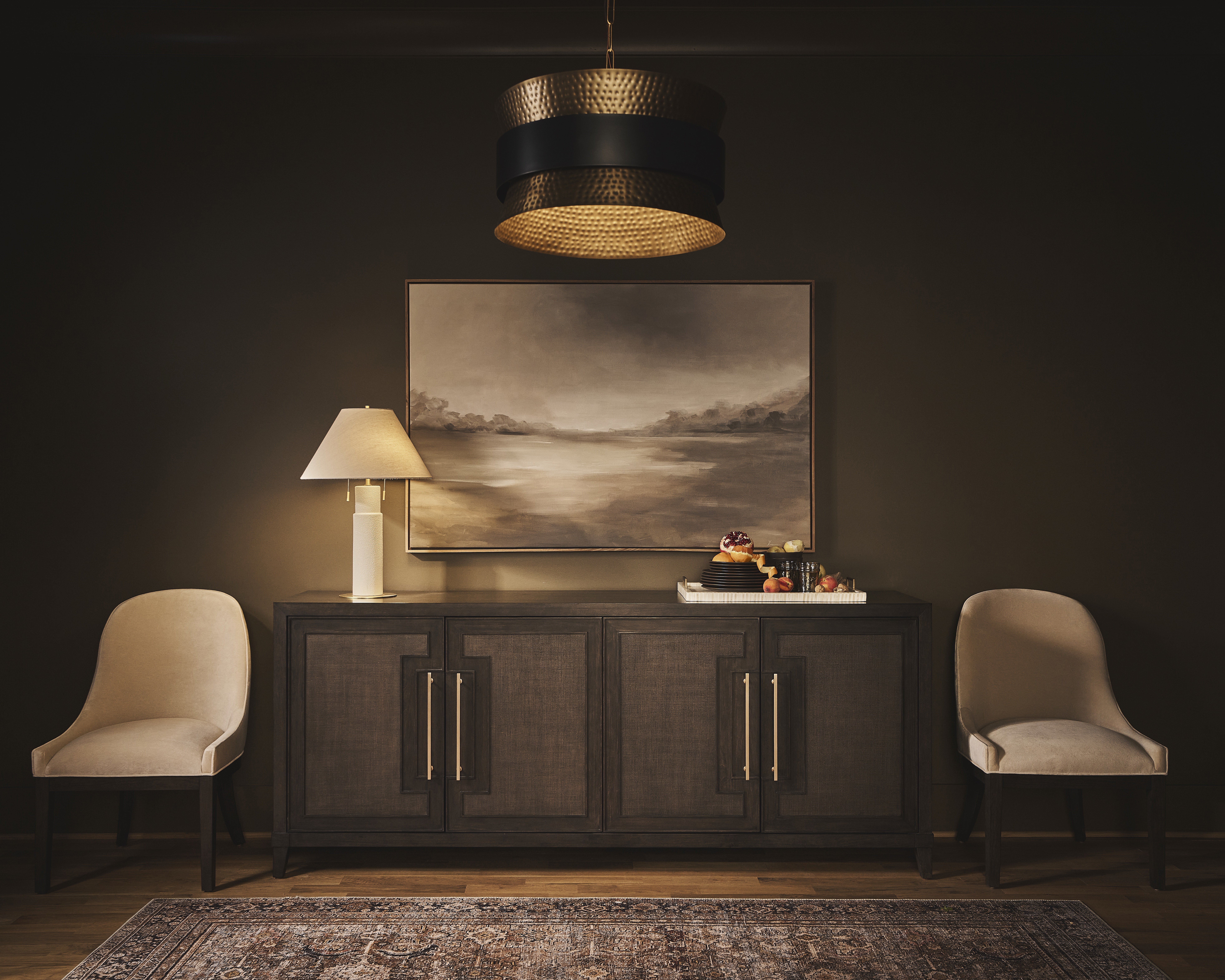 Fenwick Embossed Credenza Room Scene