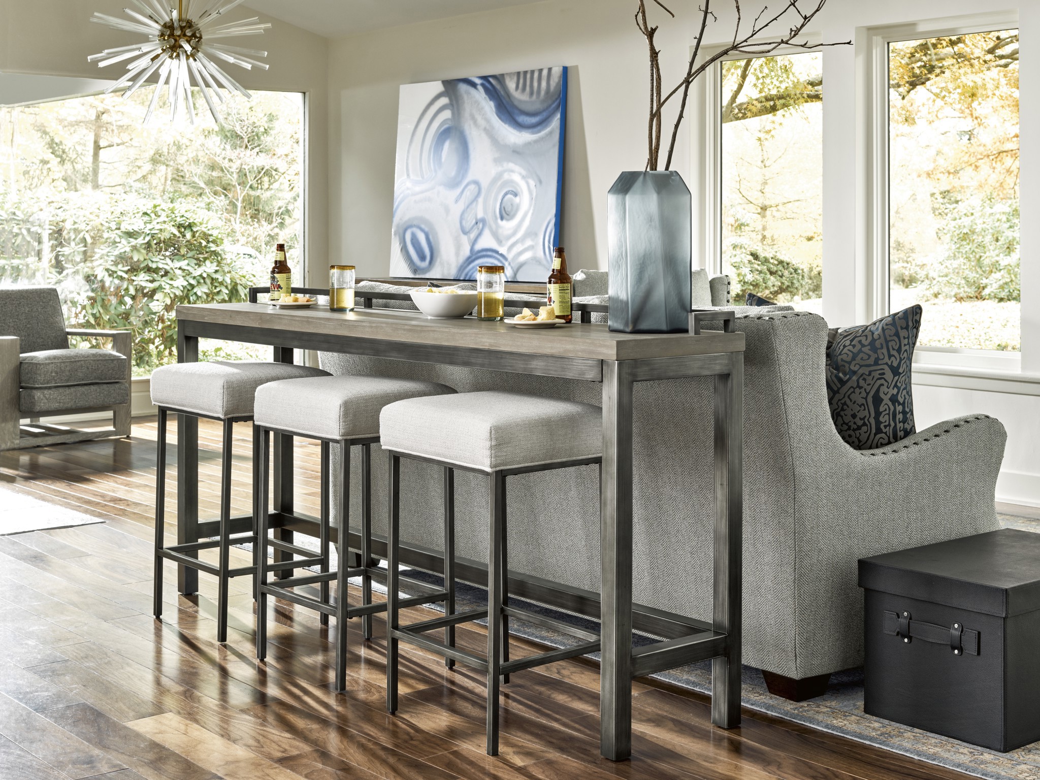Mitchell Console Stool - Multiple item room scene