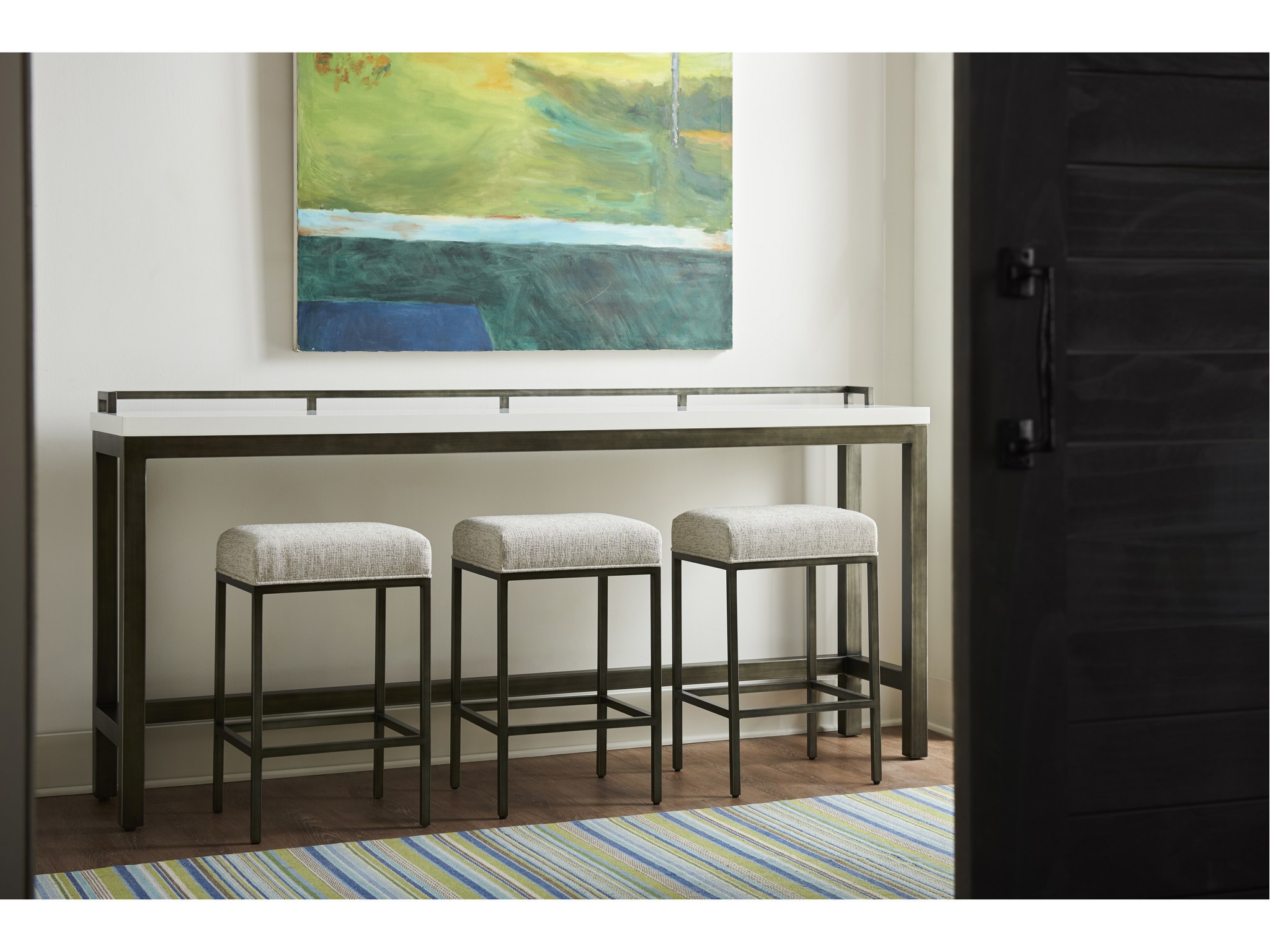 Essence Console Table with Stools - Multiple item room scene