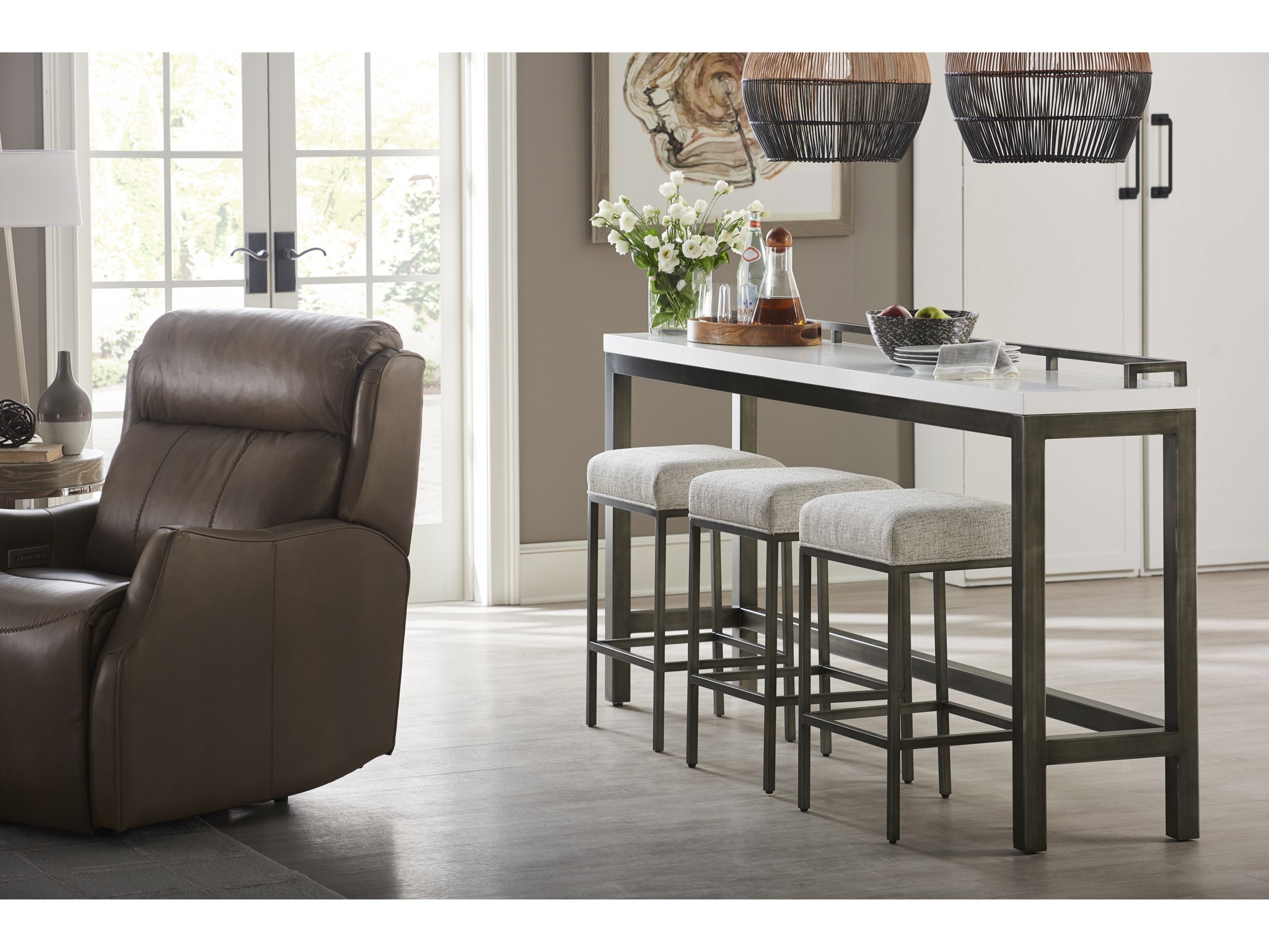 Essence Console Table with Stools - Multiple item room scene