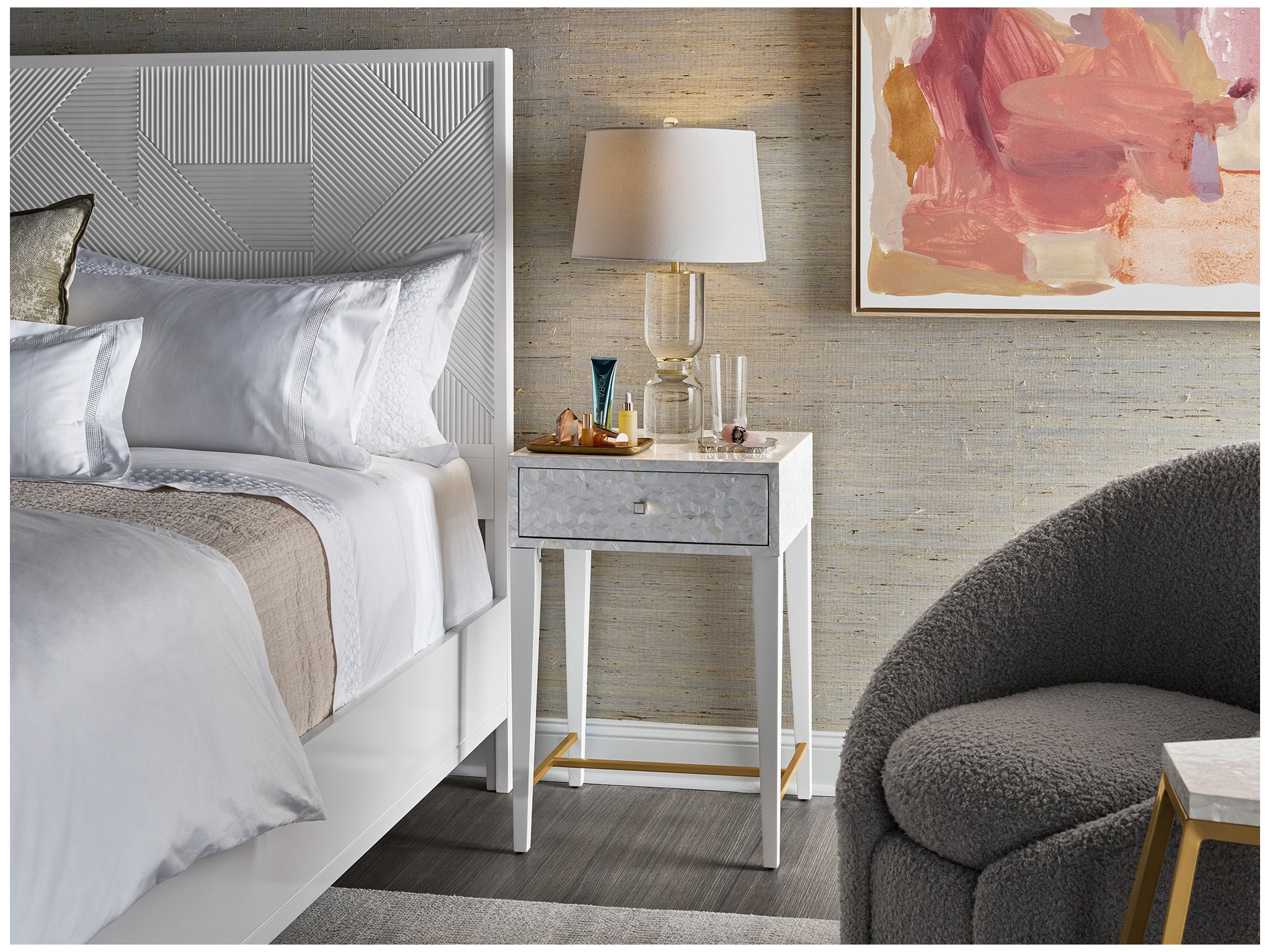 Love Joy Bliss Bedside Table - Multiple item room scene