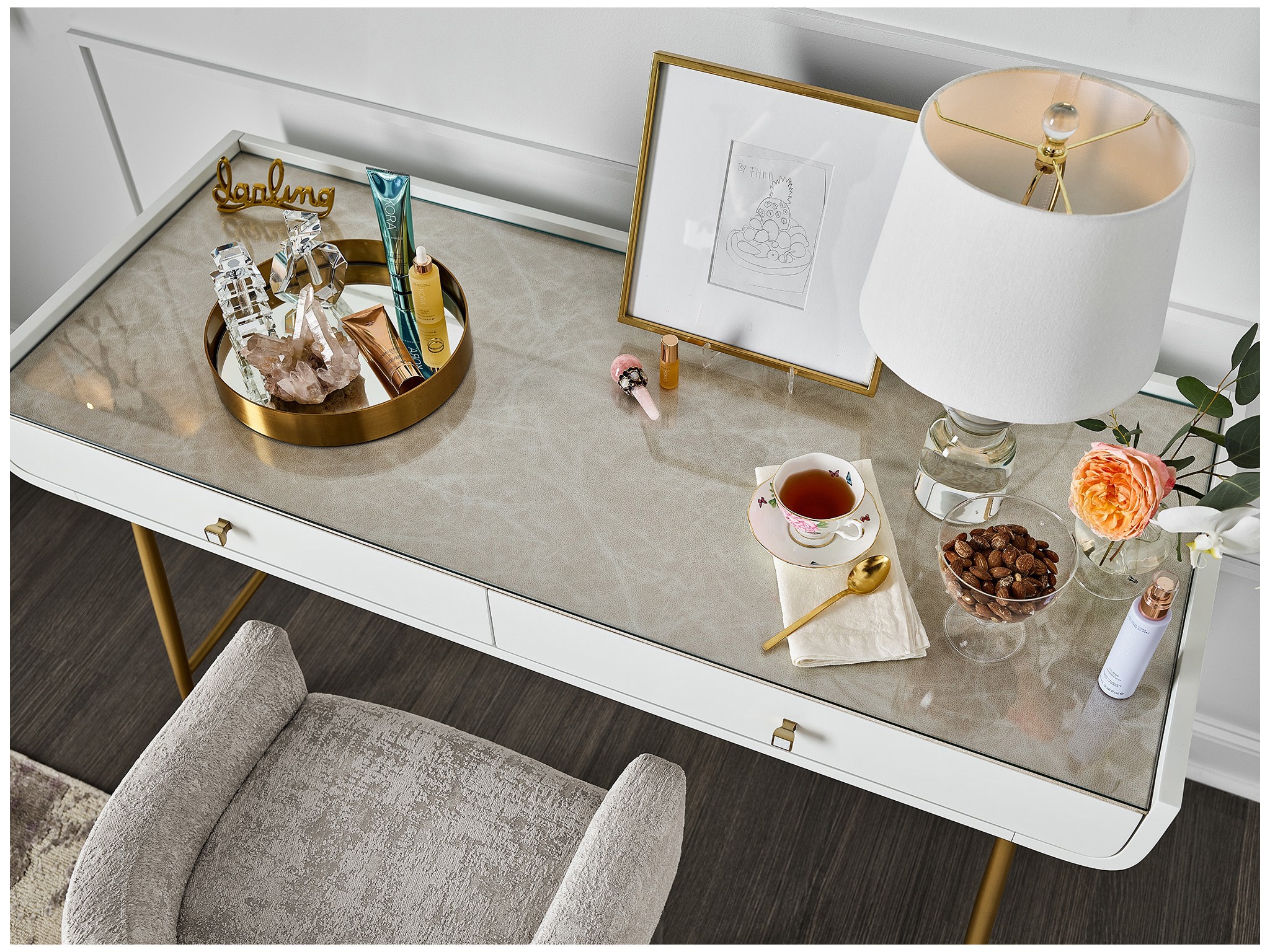 Allure Vanity Desk - Multiple item room scene