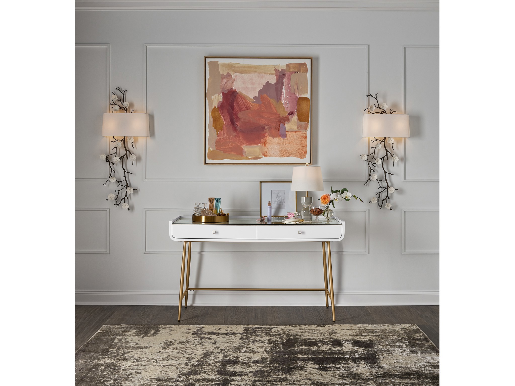 Allure Vanity Desk - Multiple item room scene