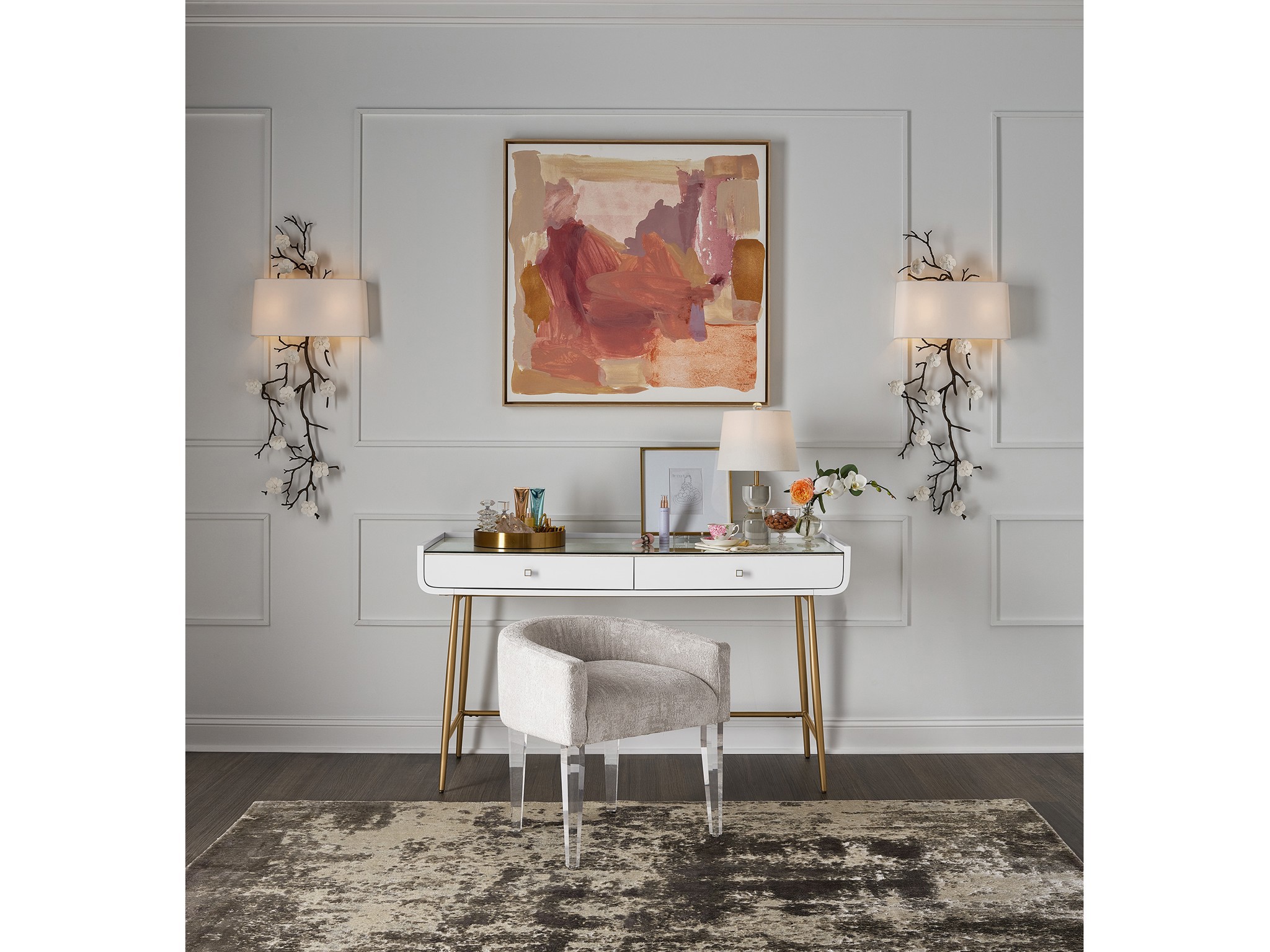 Love Joy Bliss Vanity Chair - Multiple item room scene