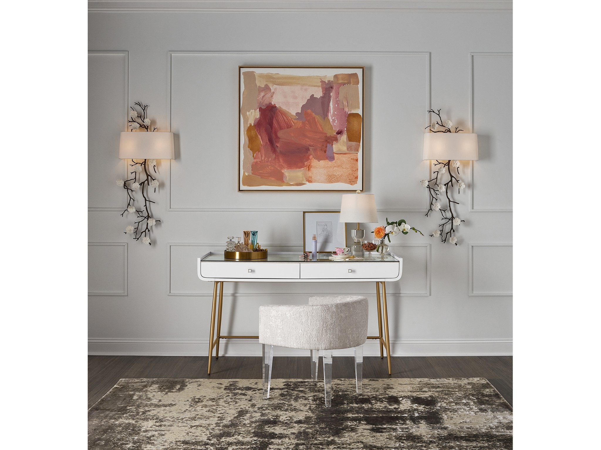 Love Joy Bliss Vanity Chair - Multiple item room scene
