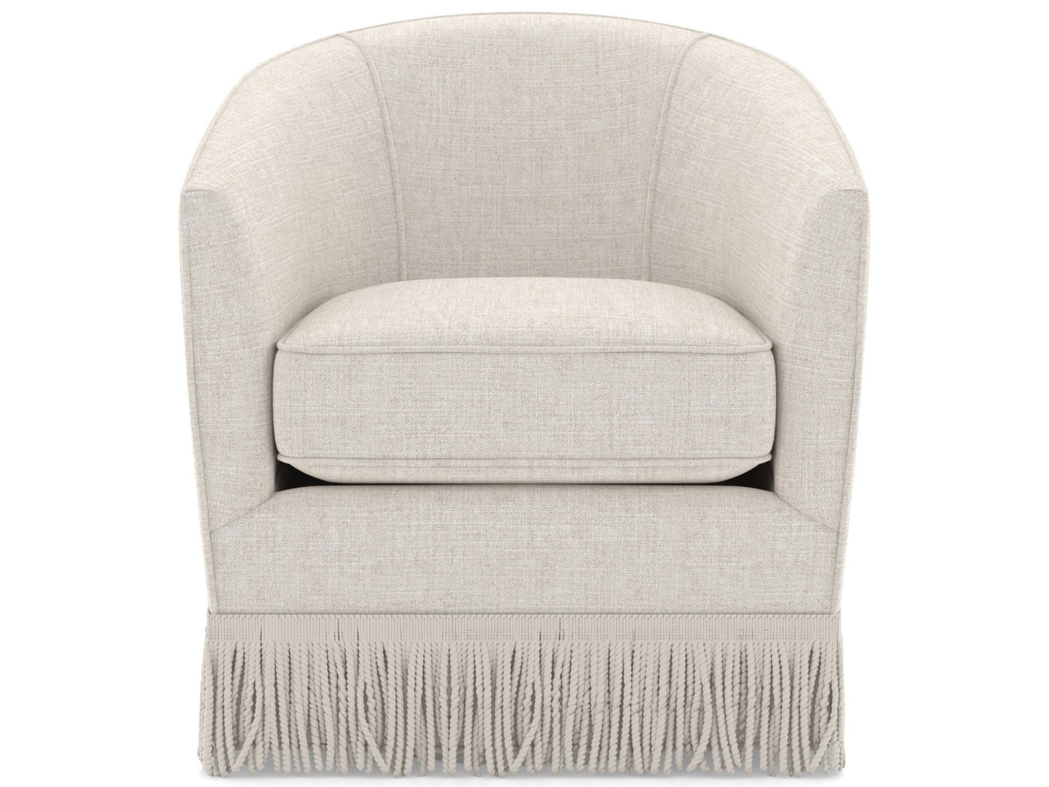 Burke Swivel Chair Fringed - Special Order - Silo with a white background