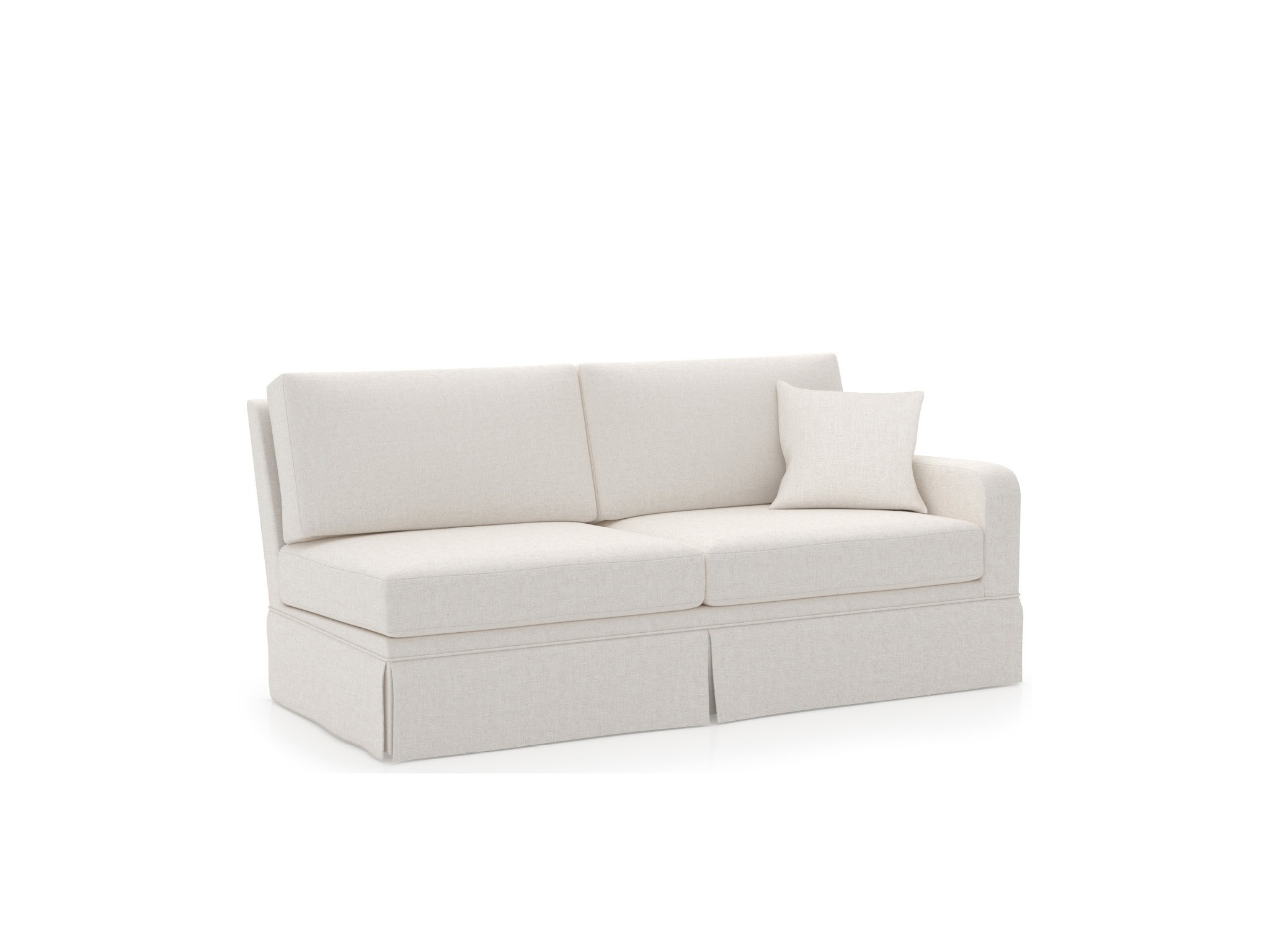 Filmore Skirted Loveseat RAF- Special Order - Silo with a white background
