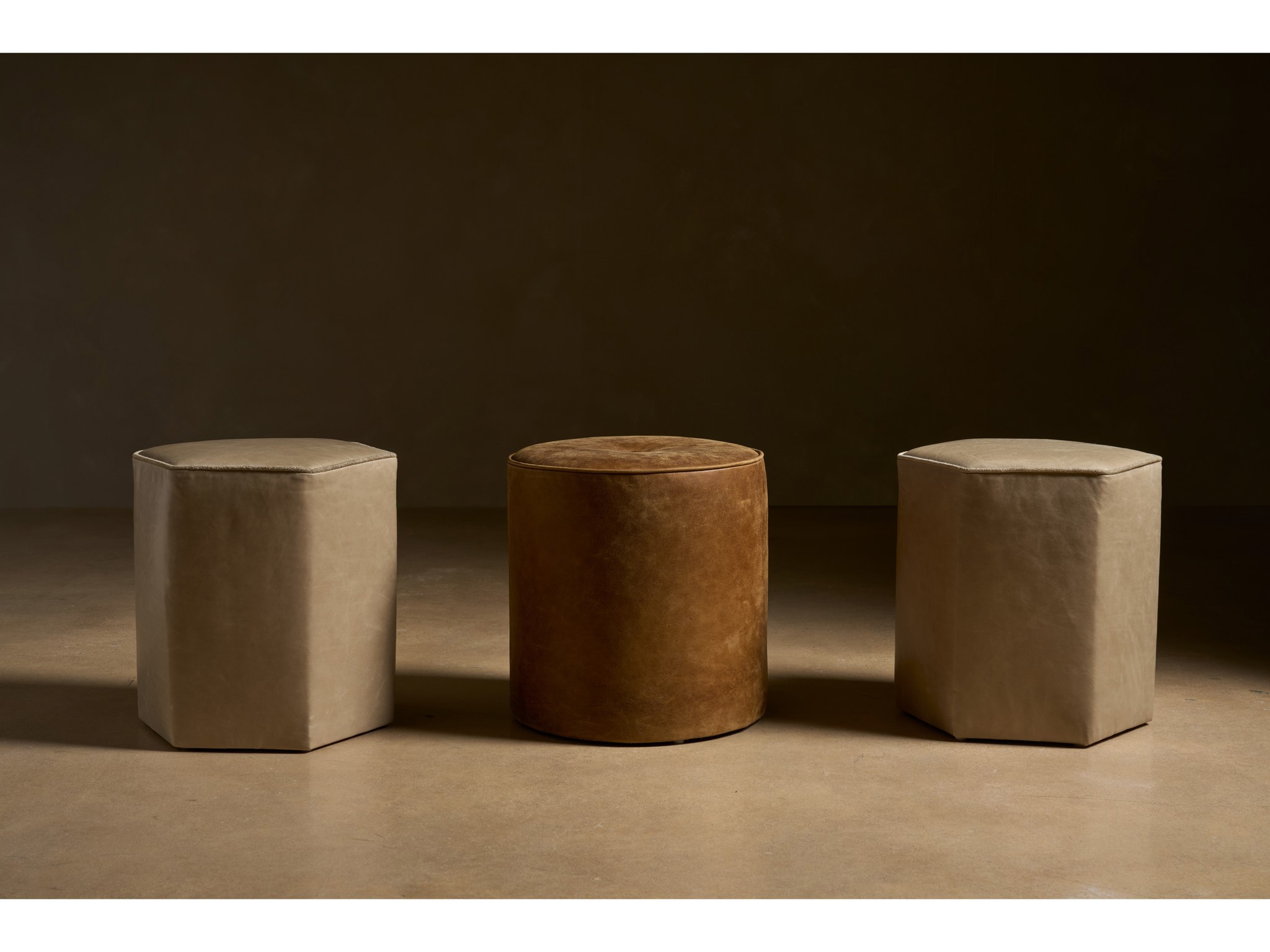 Gemma Round Ottoman - Special Order - Multiple item room scene