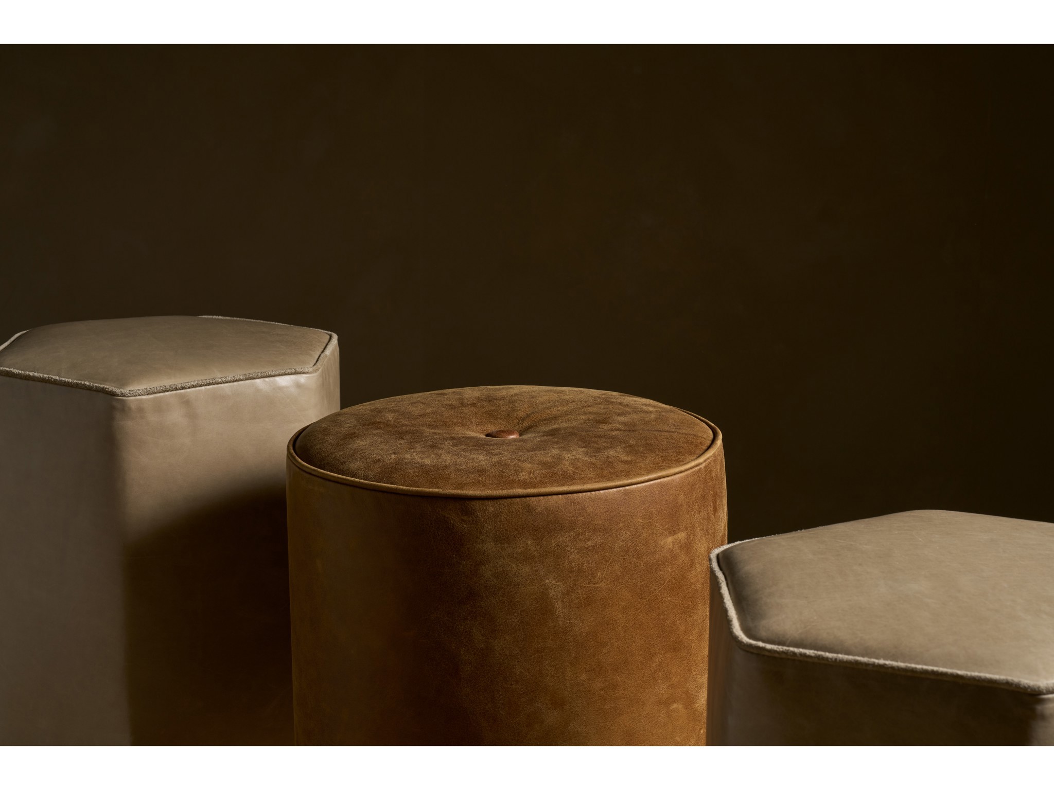 Gemma Round Ottoman - Special Order - Multiple item room scene
