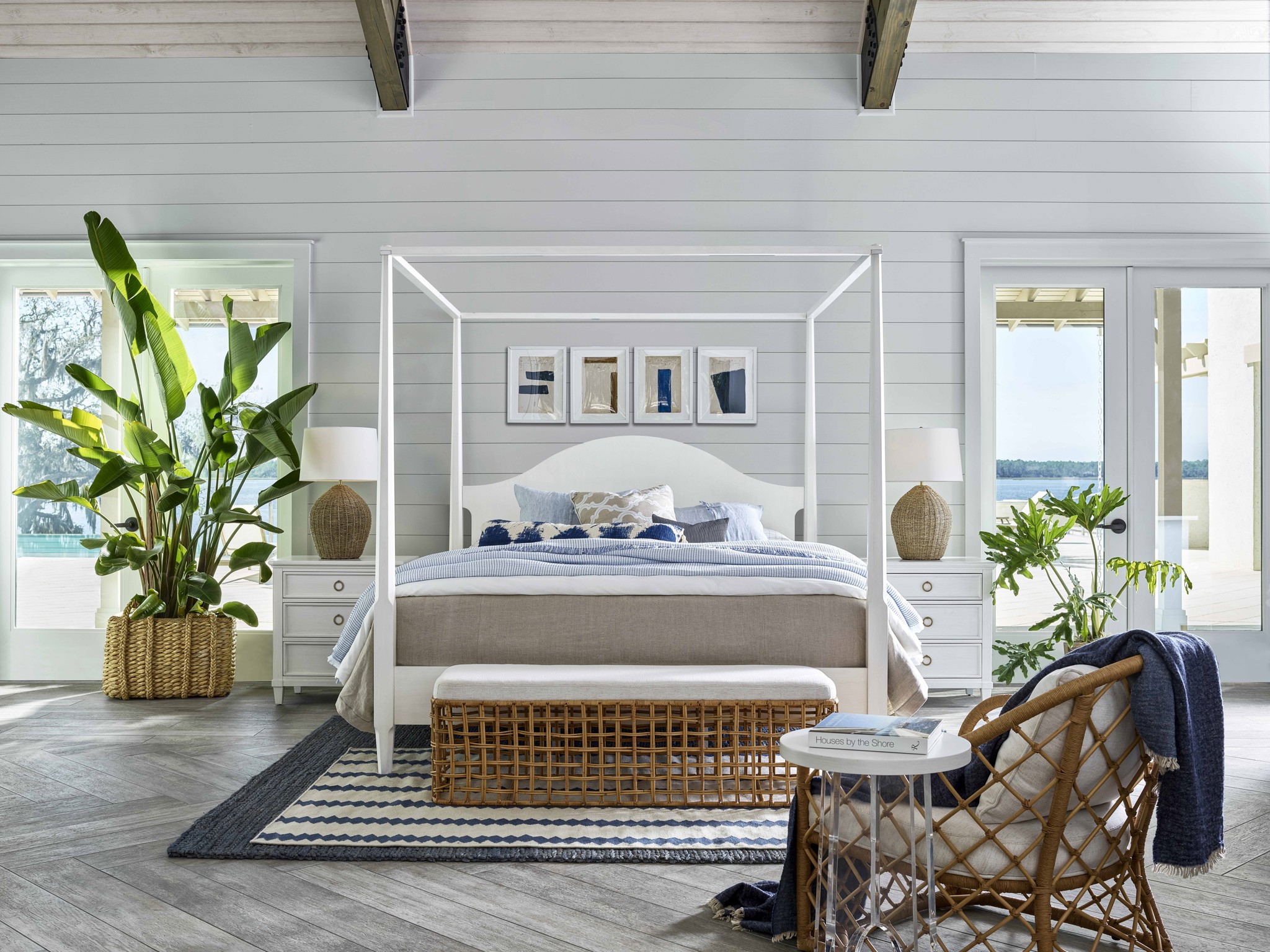 Rattan Bench - Multiple item room scene
