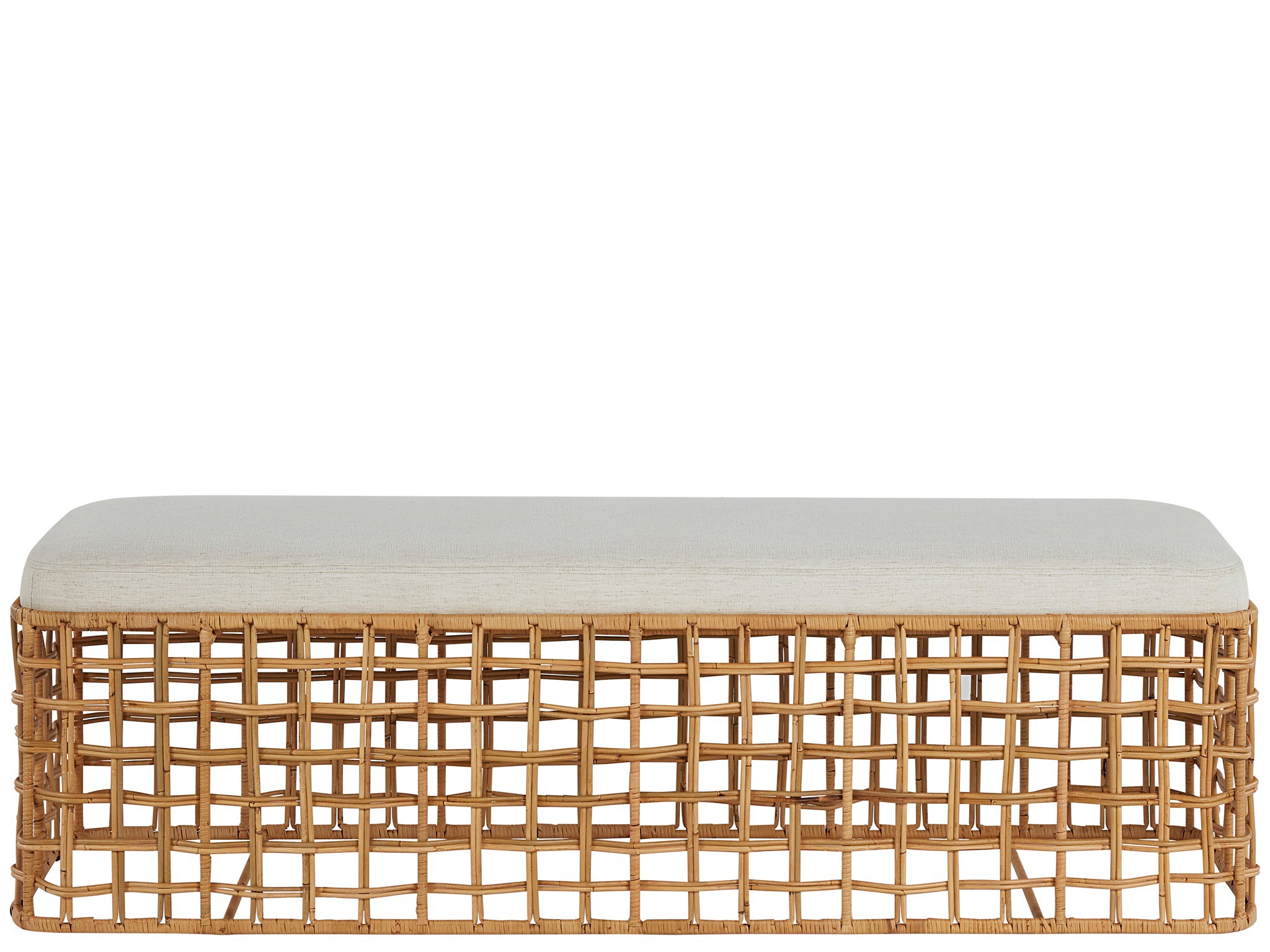 Rattan Bench - Silo with a white background