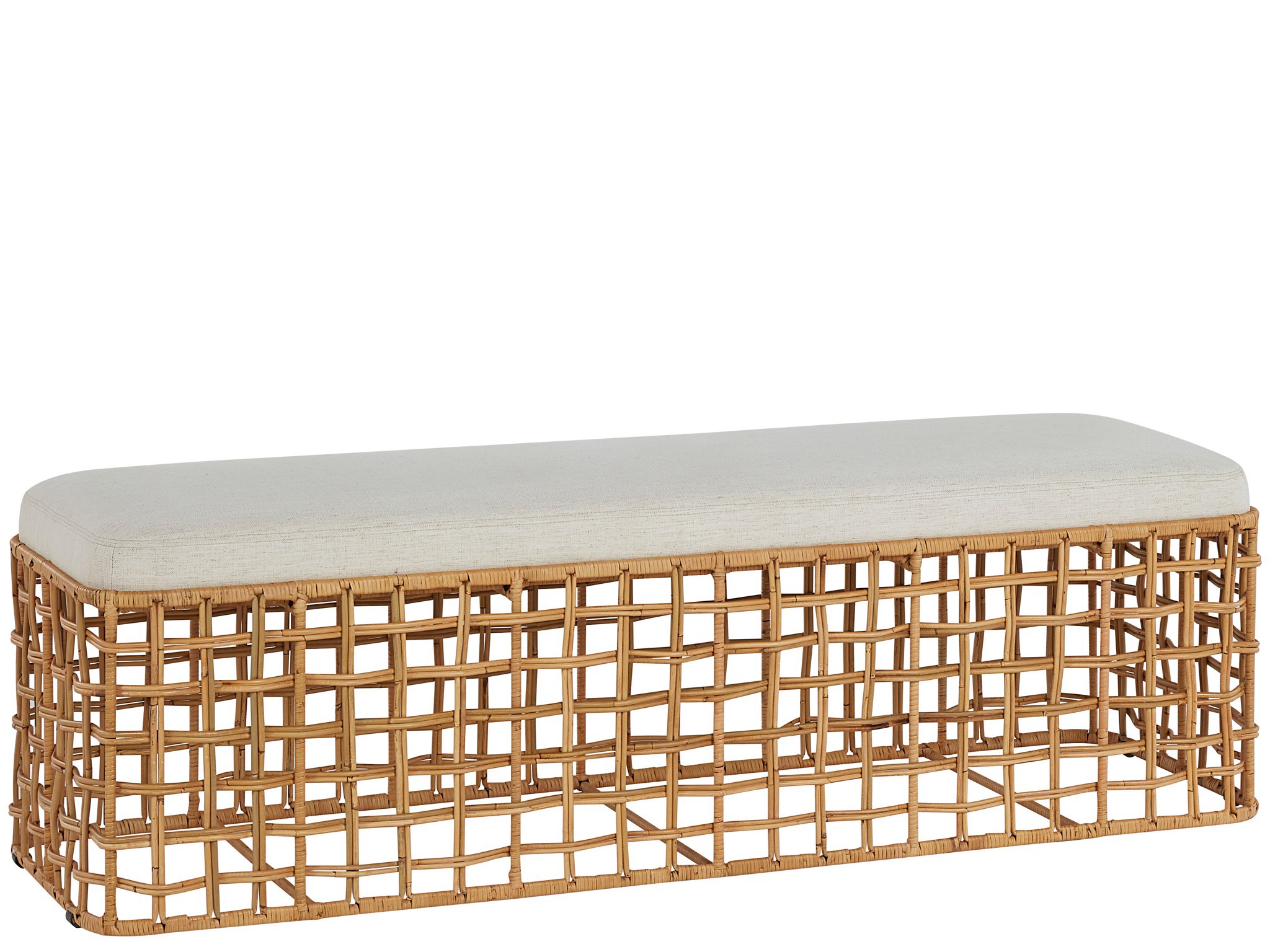 Rattan Bench - Silo with a white background