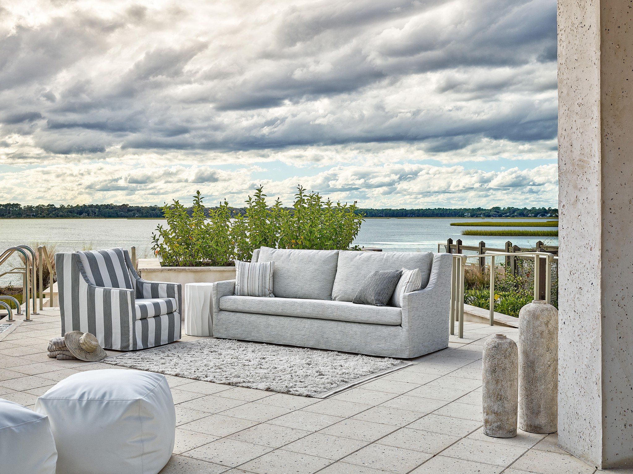 Hudson Outdoor Sofa 93 - Special Order - Multiple item room scene