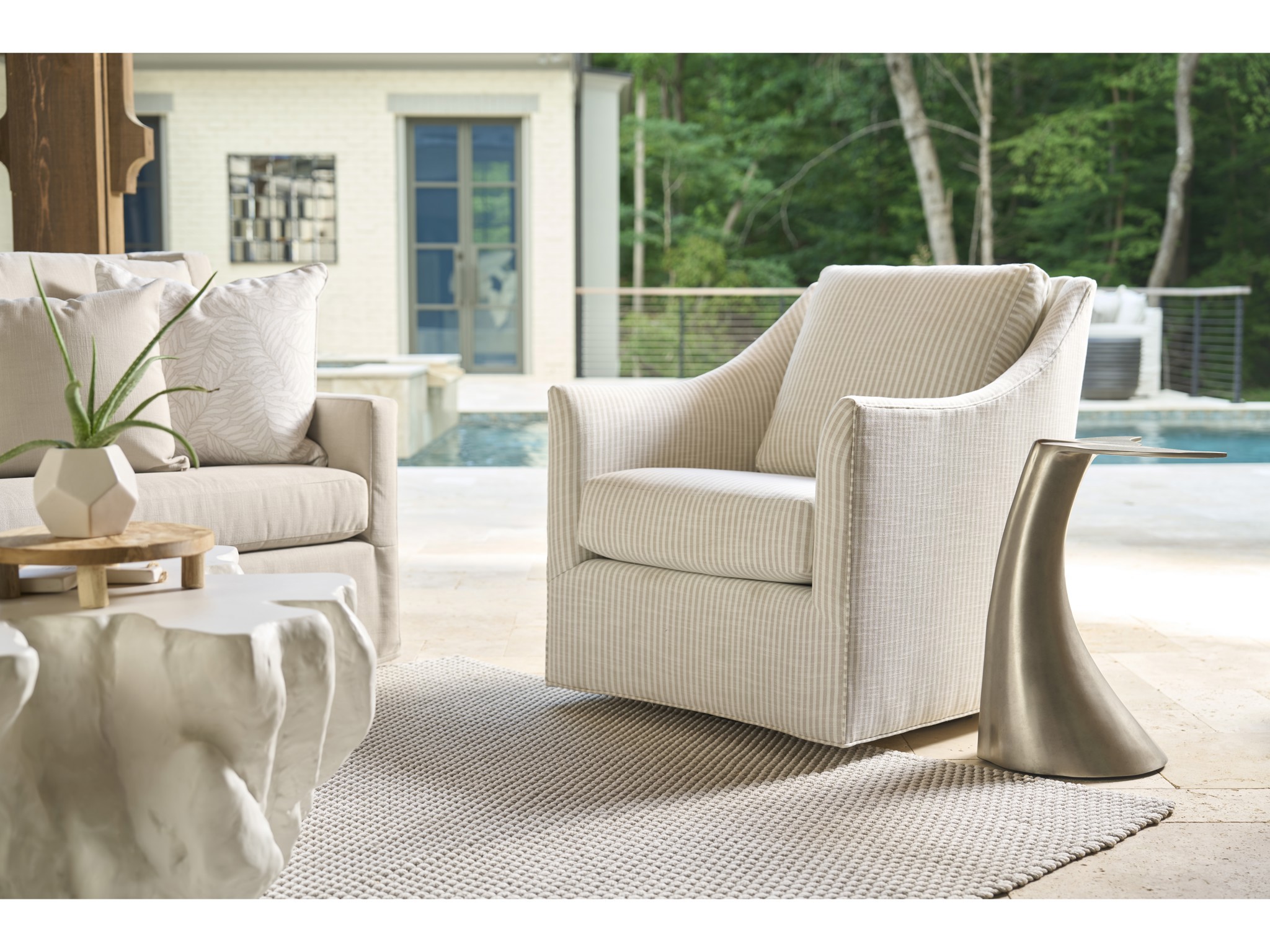 Walter Swivel Chair Outdoor - Special Order - Multiple item room scene