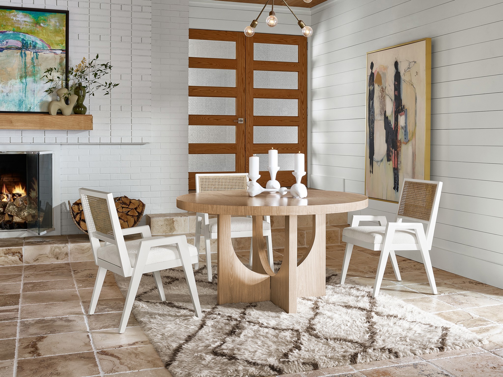 Callon Round Dining Table - Multiple item room scene