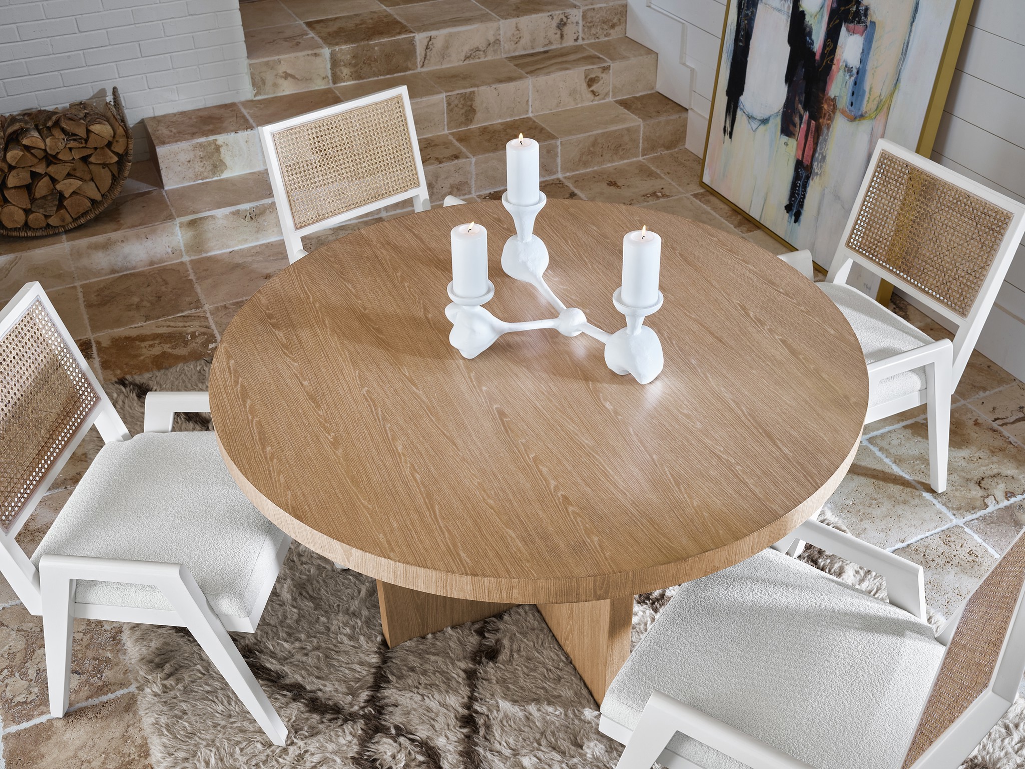 Callon Round Dining Table - Multiple item room scene