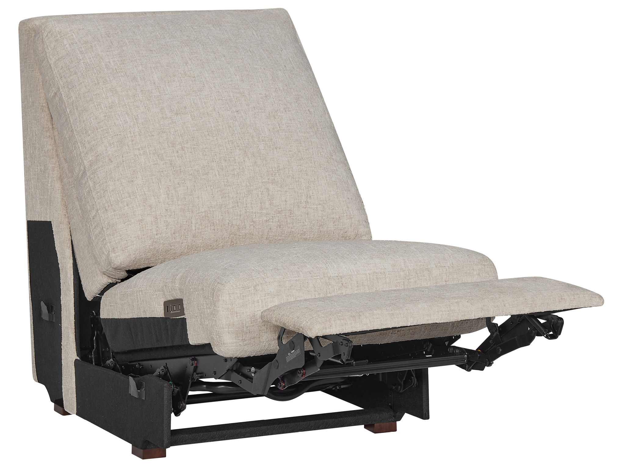 Rhodes Armless Recliner - Silo with a white background