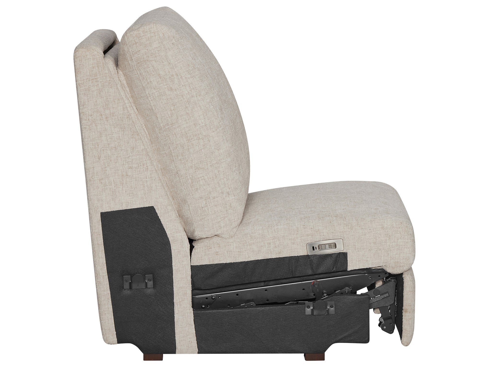 Rhodes Armless Recliner - Silo with a white background
