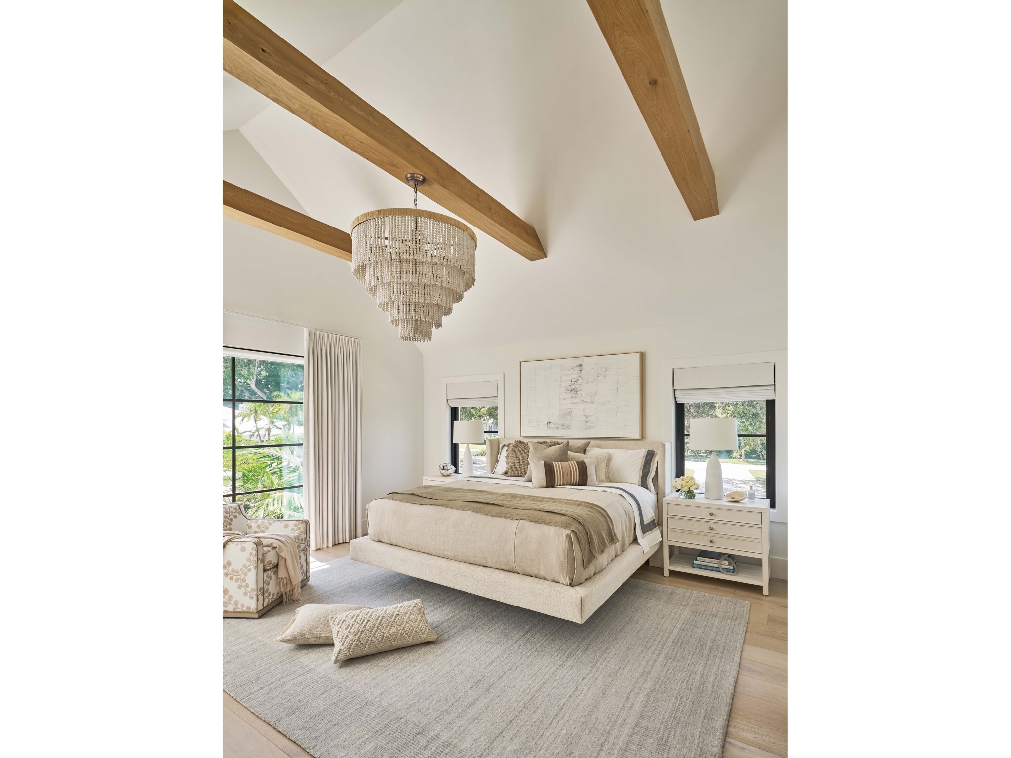 Sainte-Ann Upholstered Bed King - Multiple item room scene