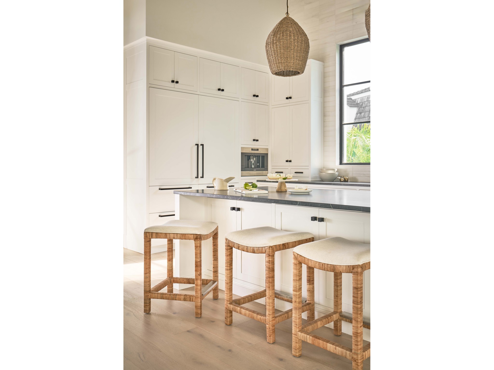 Sandbar Console Stool - Multiple item room scene
