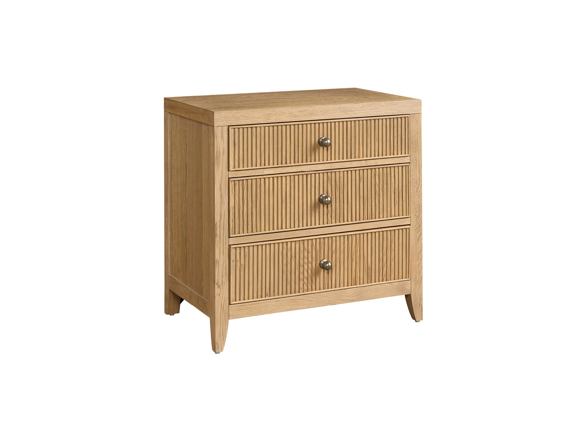 Carmen Three Drawer Nightstand - Silo with a white background
