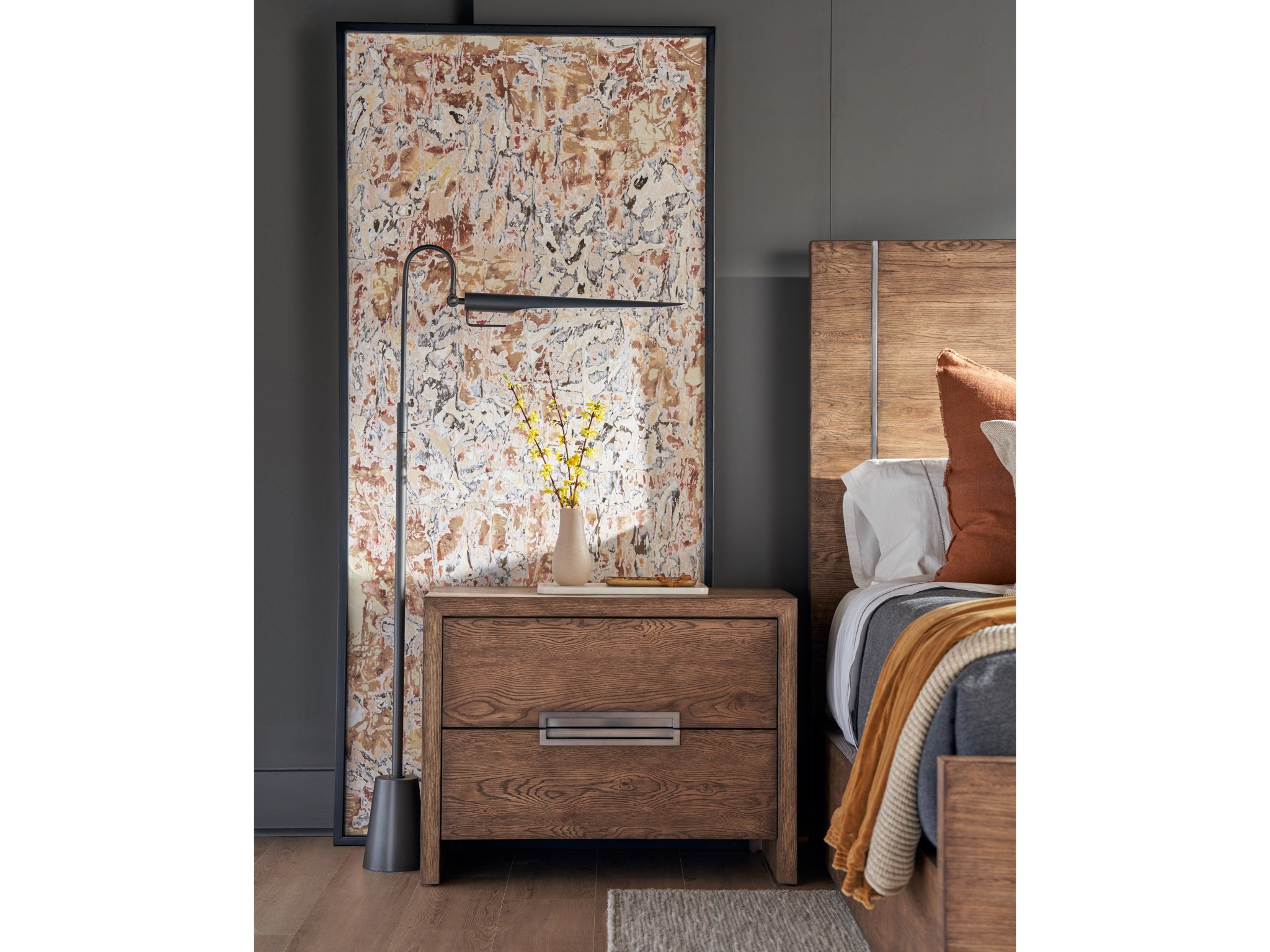 Atlas Drawer Nightstand - Multiple item room scene