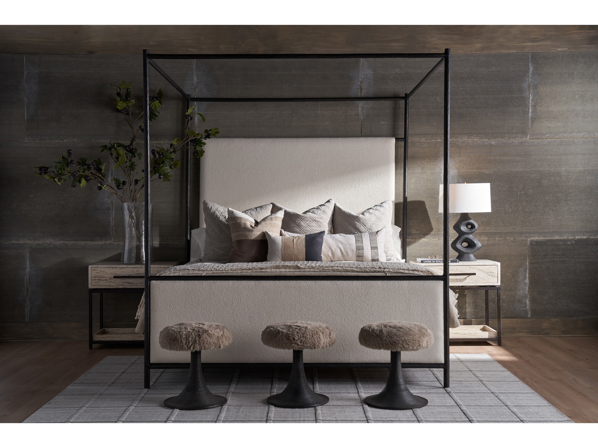 Dove Nightstand - Multiple item room scene
