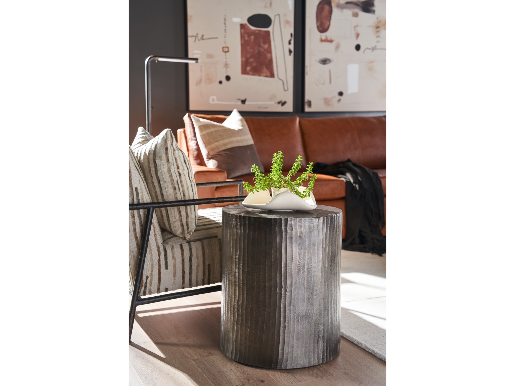 Asher Round End Table - Multiple item room scene