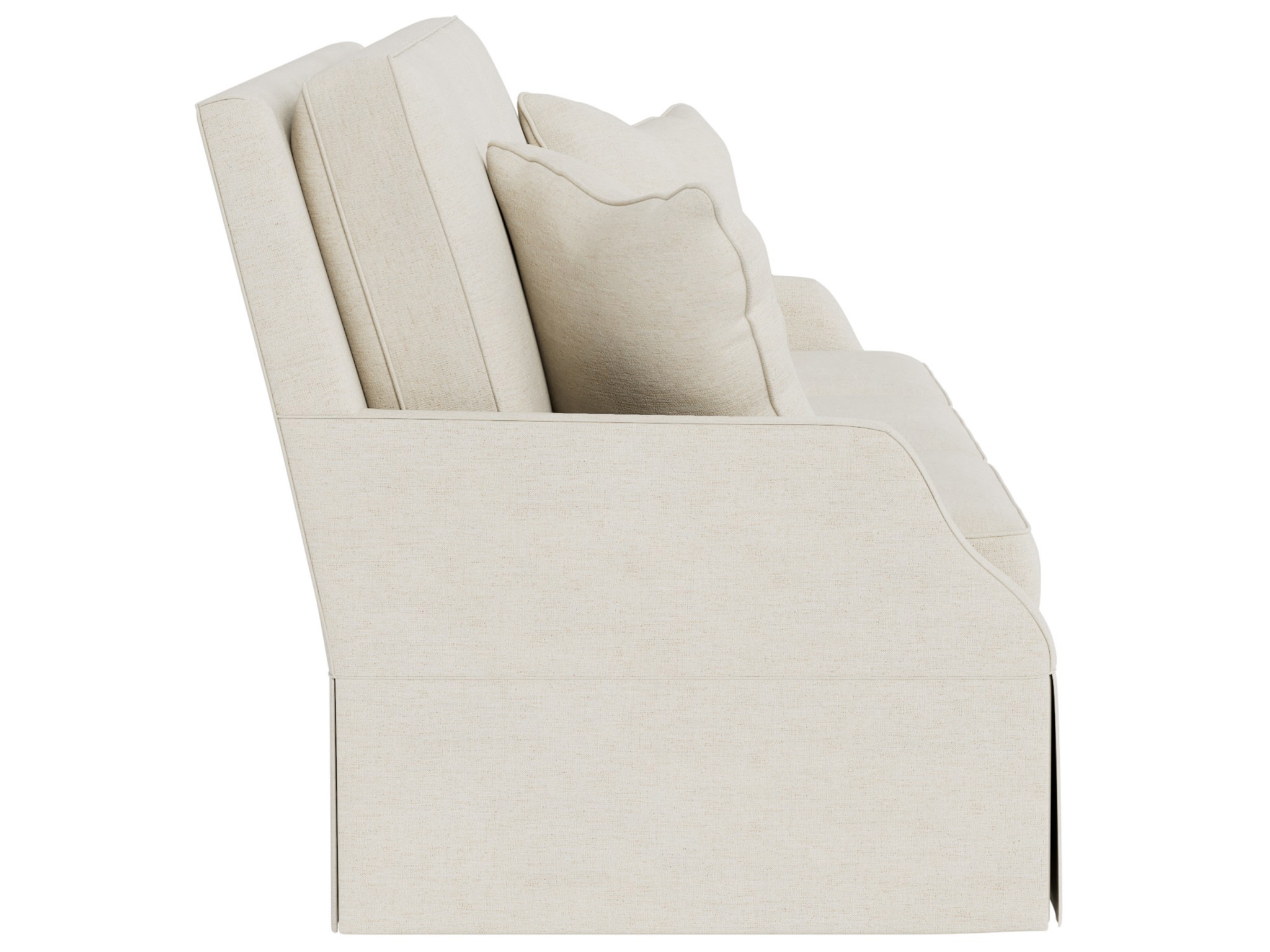 Jacqueline Skirted Sofa - Special Order - Silo with a white background