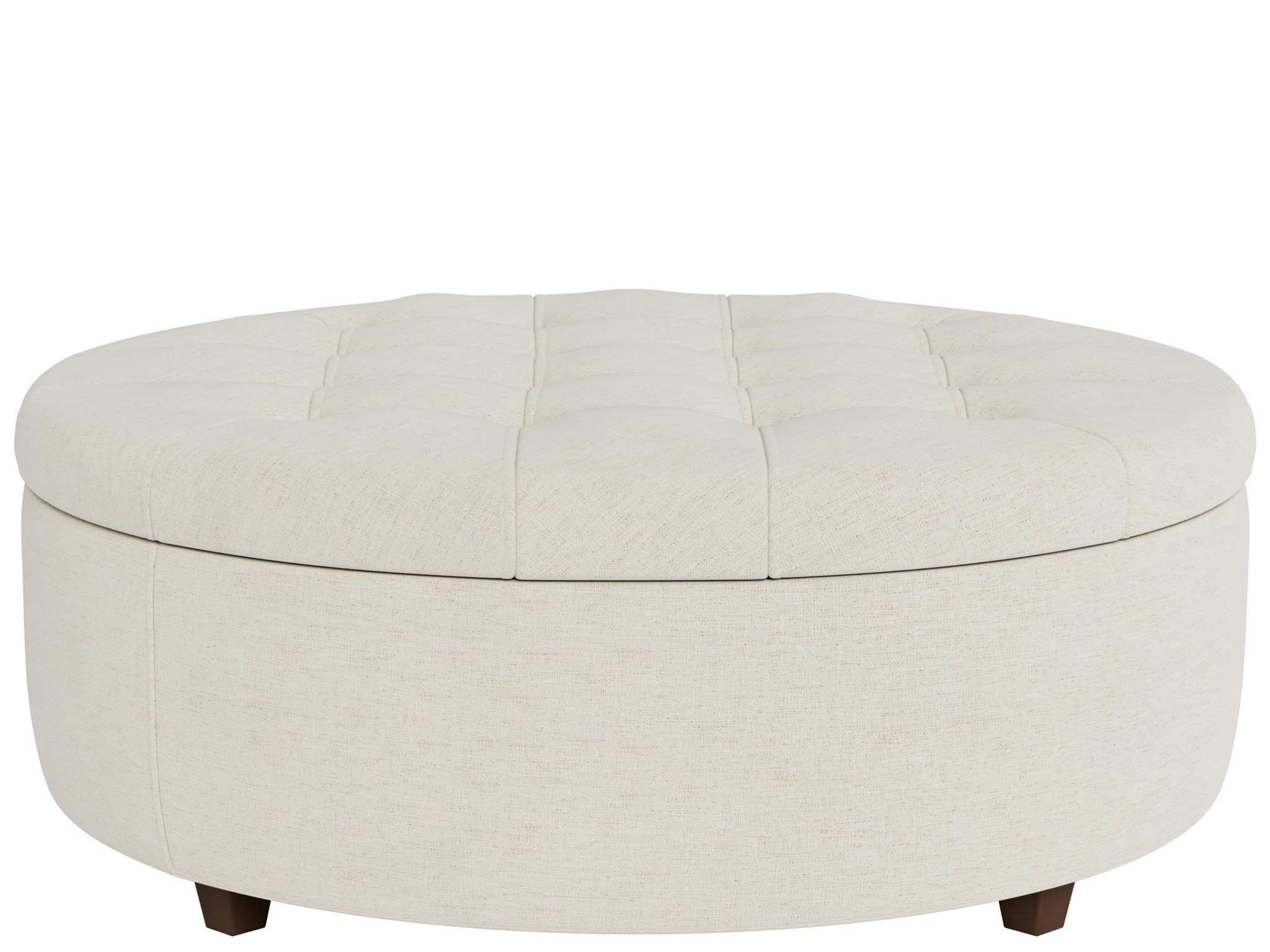 U Choose Round Storage Ottoman 42 - Special Order - Silo with a white background