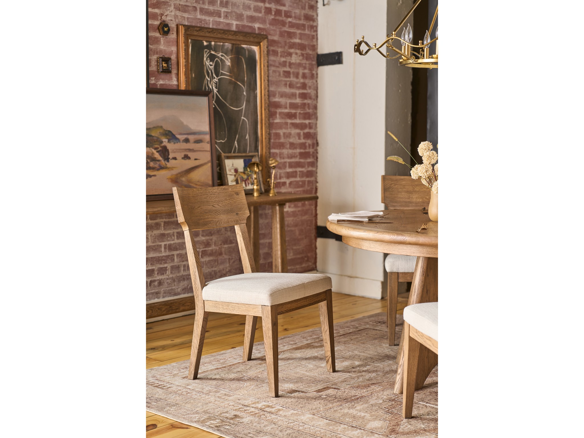 Sienna Wood Back Side Chair - Multiple item room scene