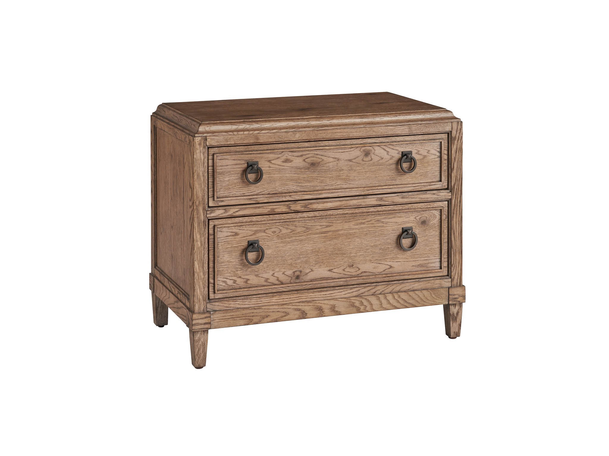 Sienna Two Drawer Nightstand - Silo with a white background