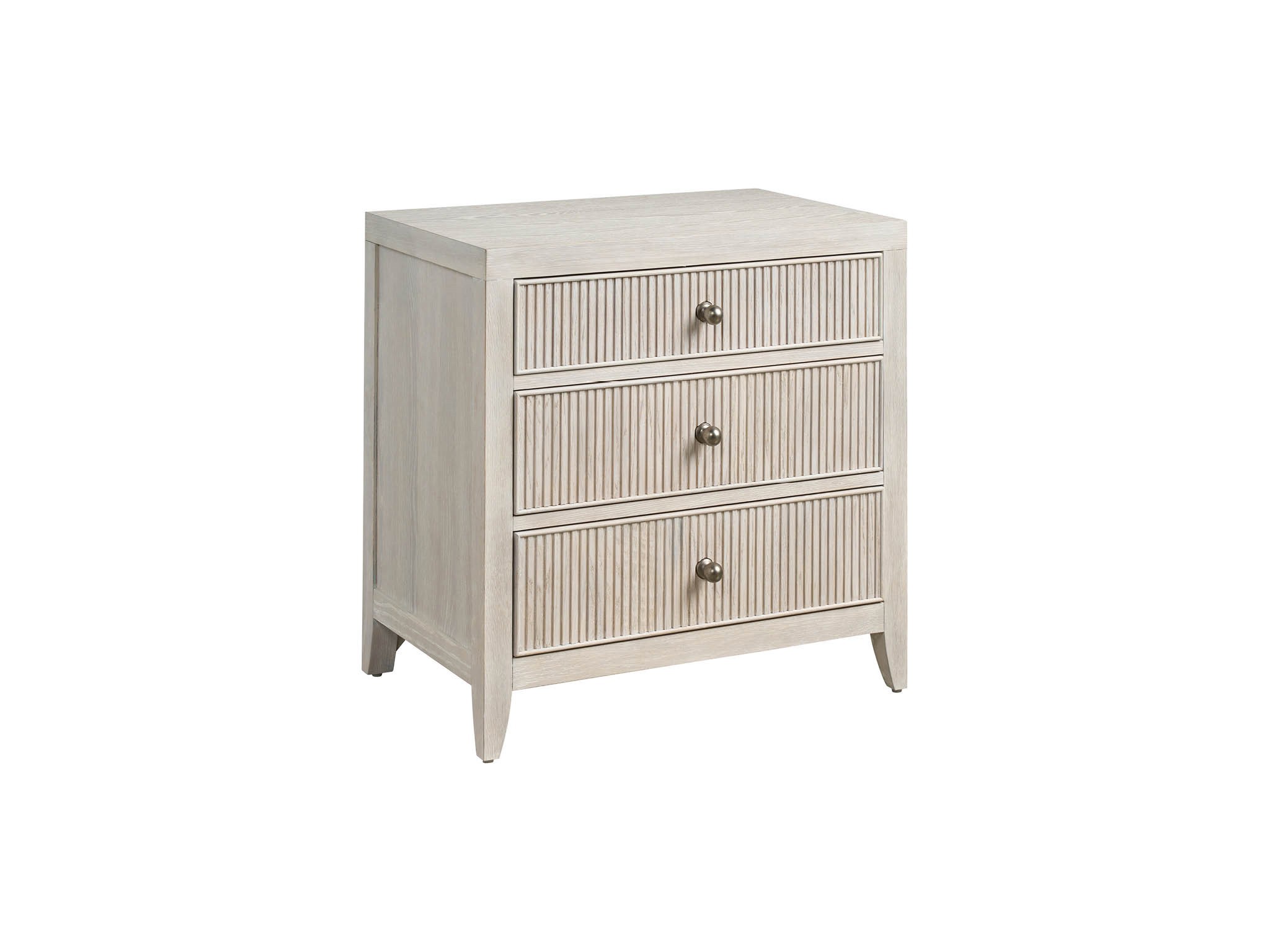 Carmen Three Drawer Nightstand - Silo with a white background