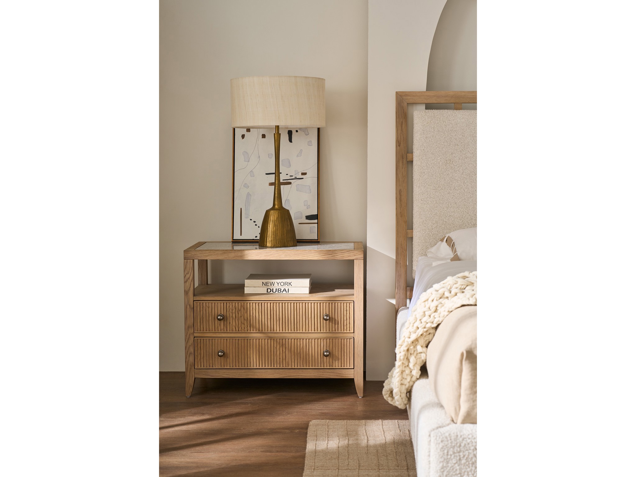 Carmen Two Drawer Nightstand - Multiple item room scene