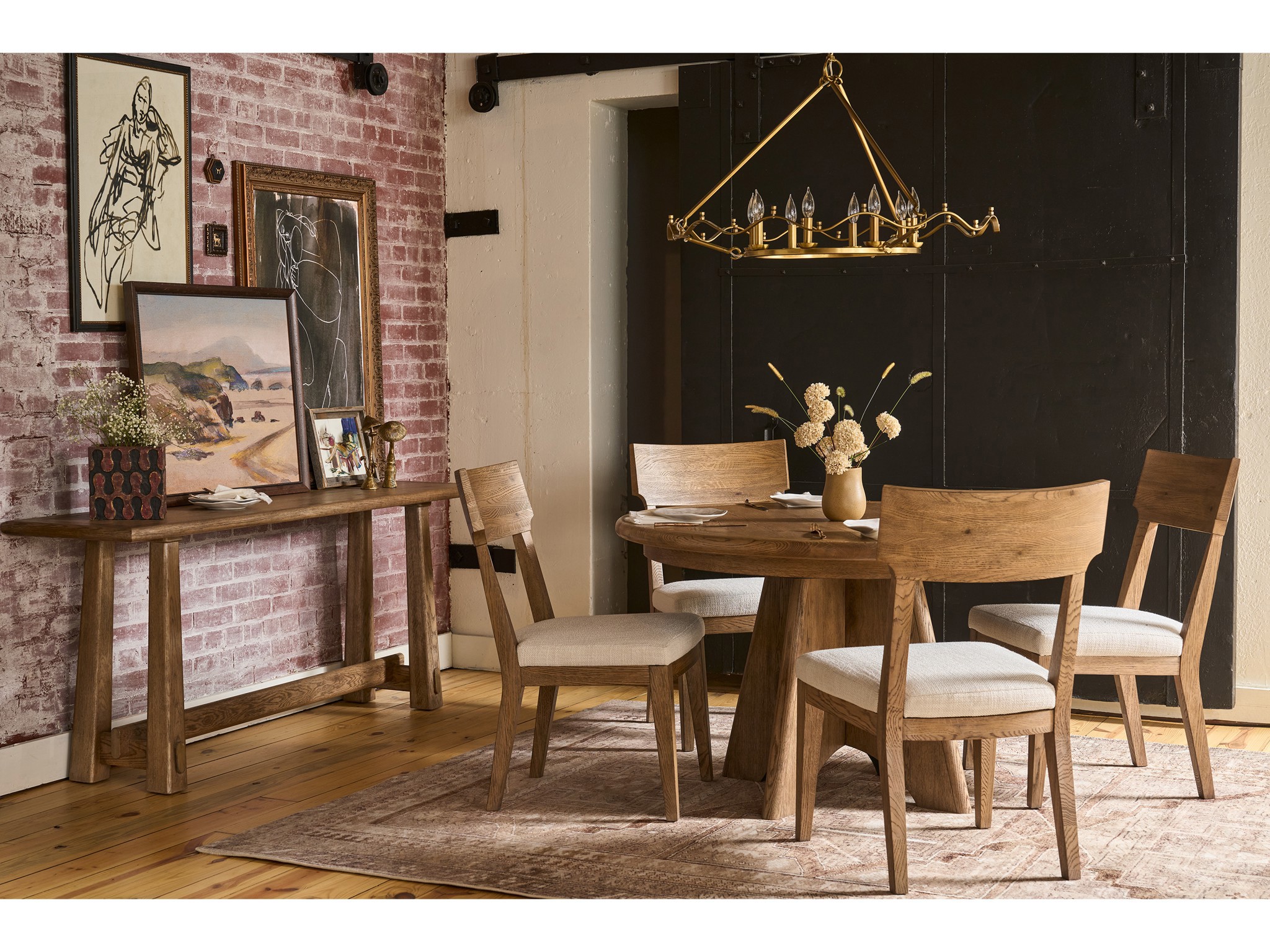 Sienna Round Dining Table - Multiple item room scene