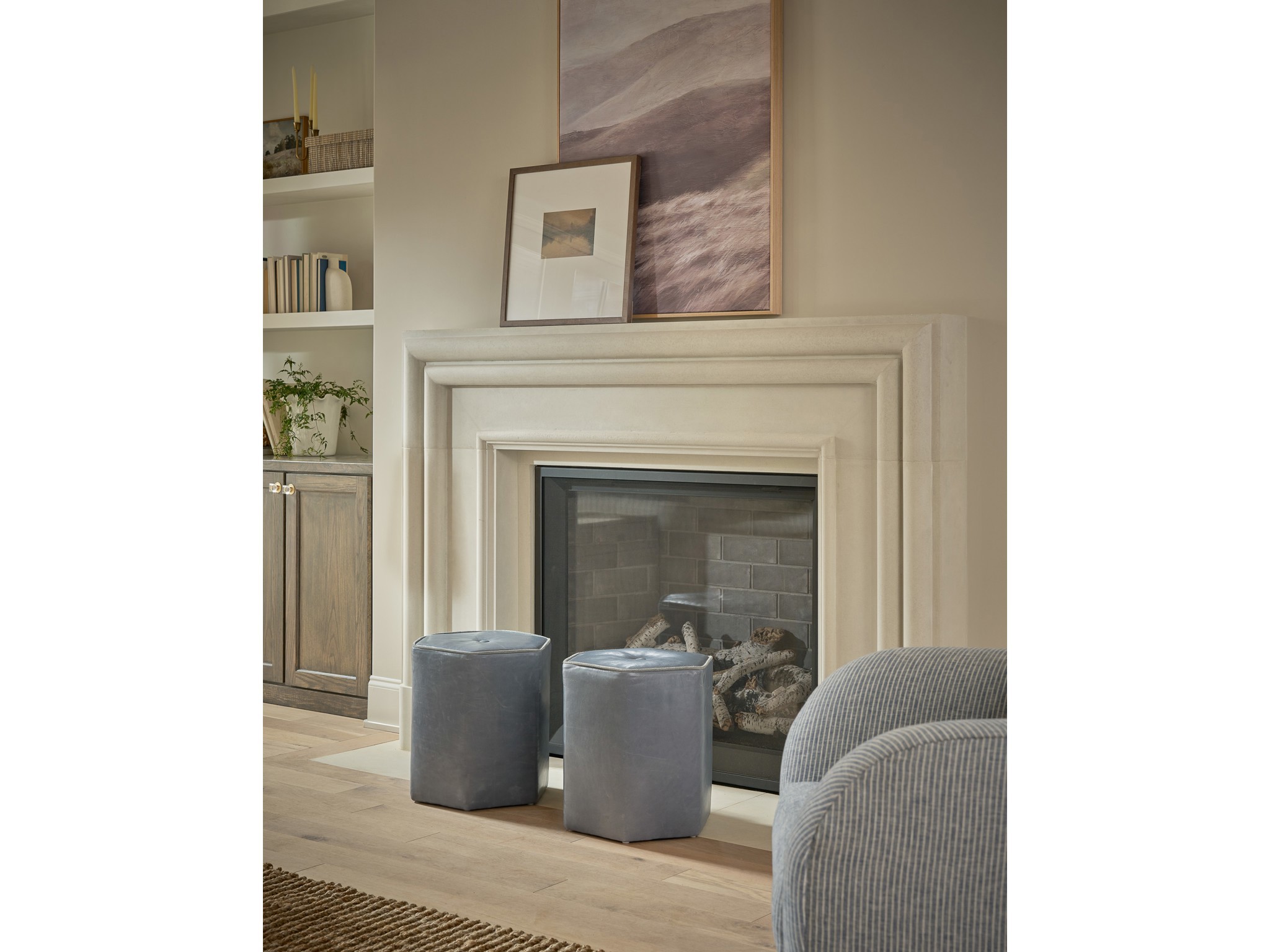 Gemma Hexagon Ottoman - Special Order - Multiple item room scene
