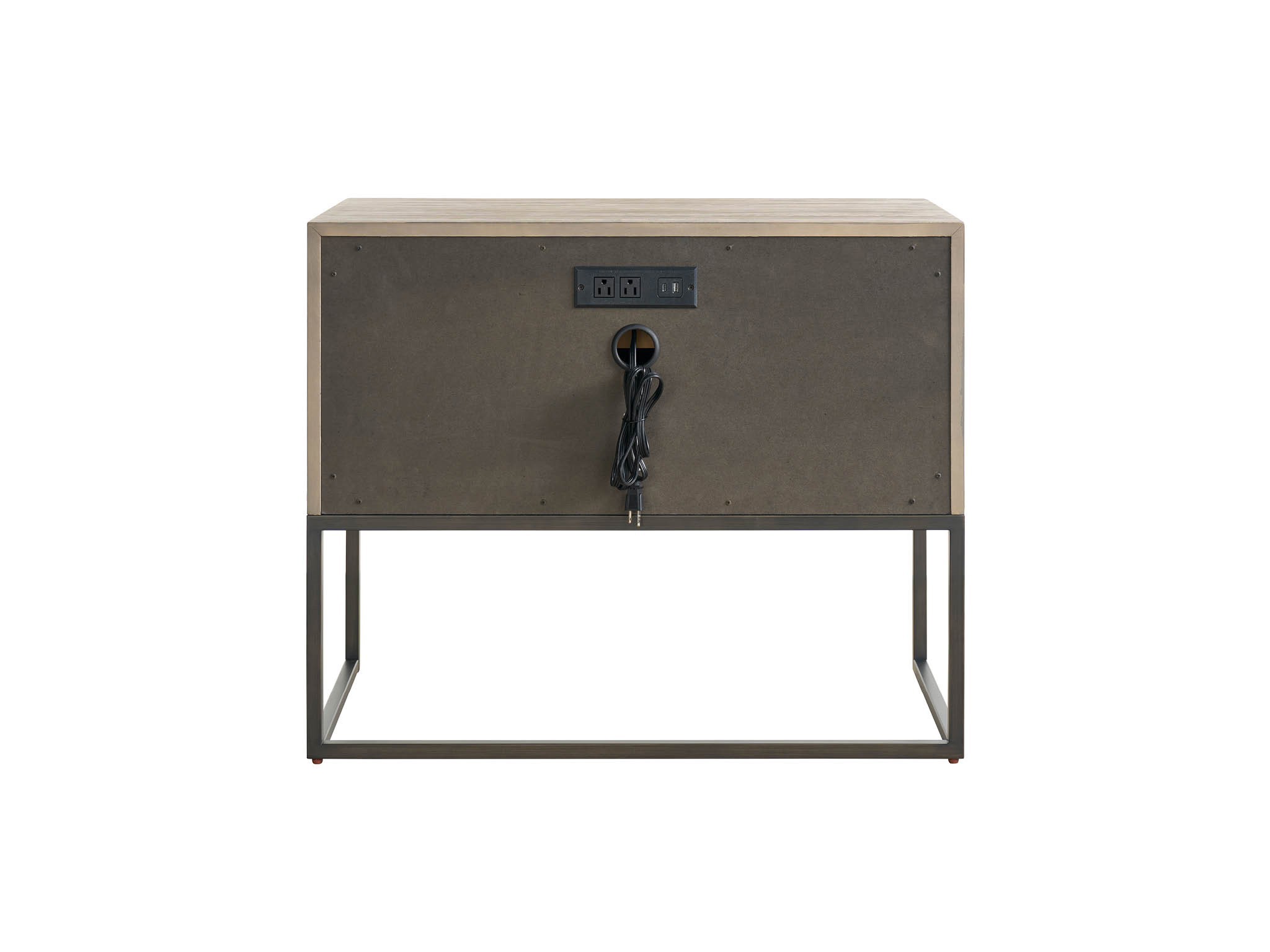 Boulder Metal Base Nightstand - Silo with a white background