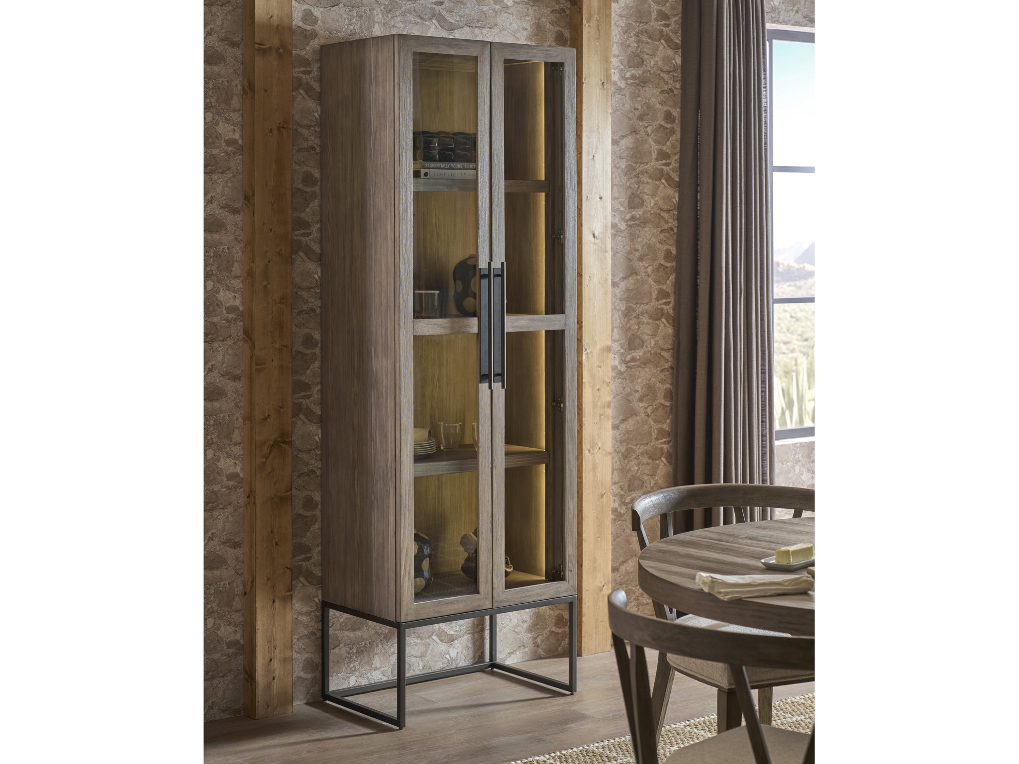 Boulder Display Cabinet - Multiple item room scene