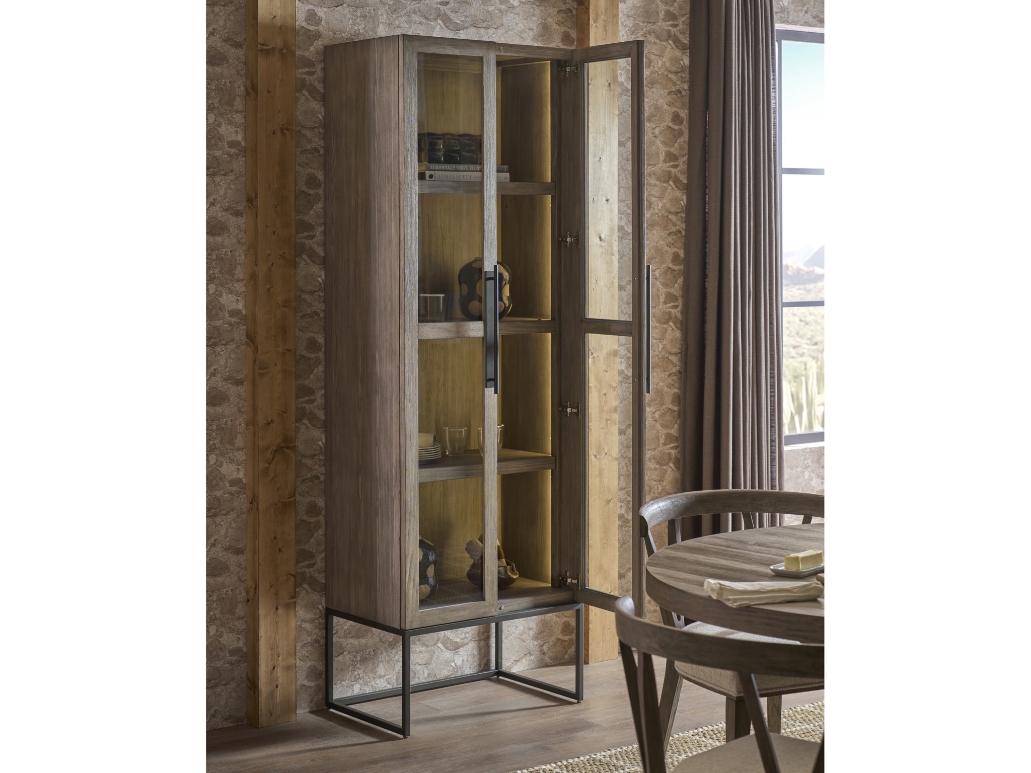 Boulder Display Cabinet - Multiple item room scene