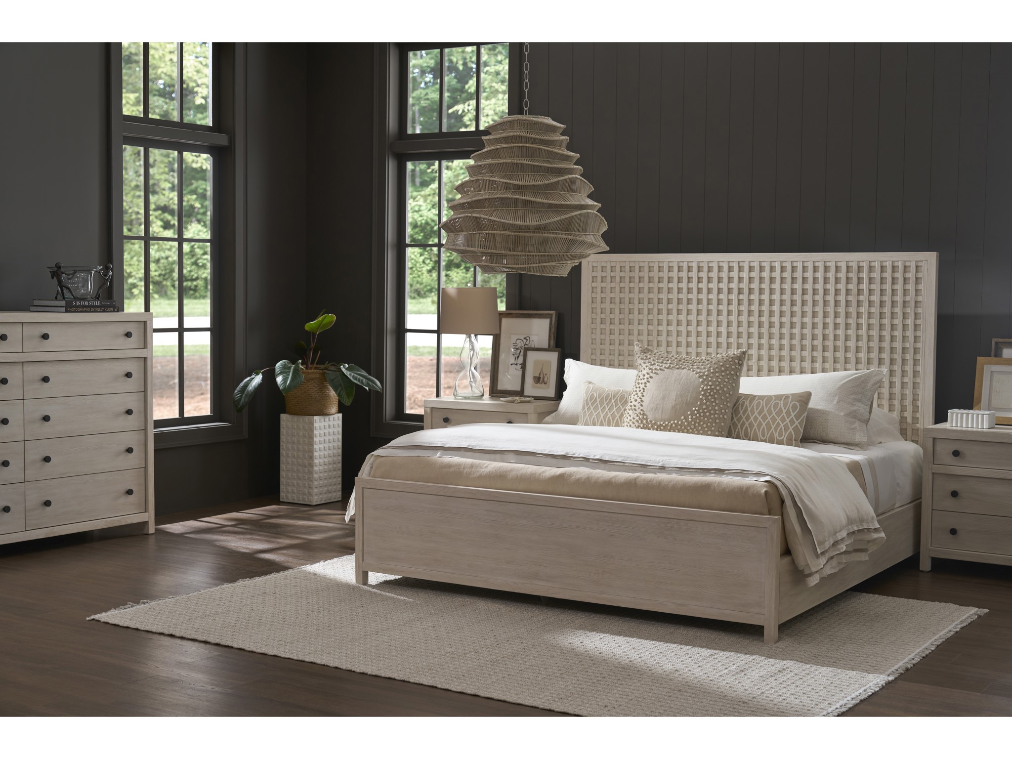 River Rock Panel Bed King - Multiple item room scene