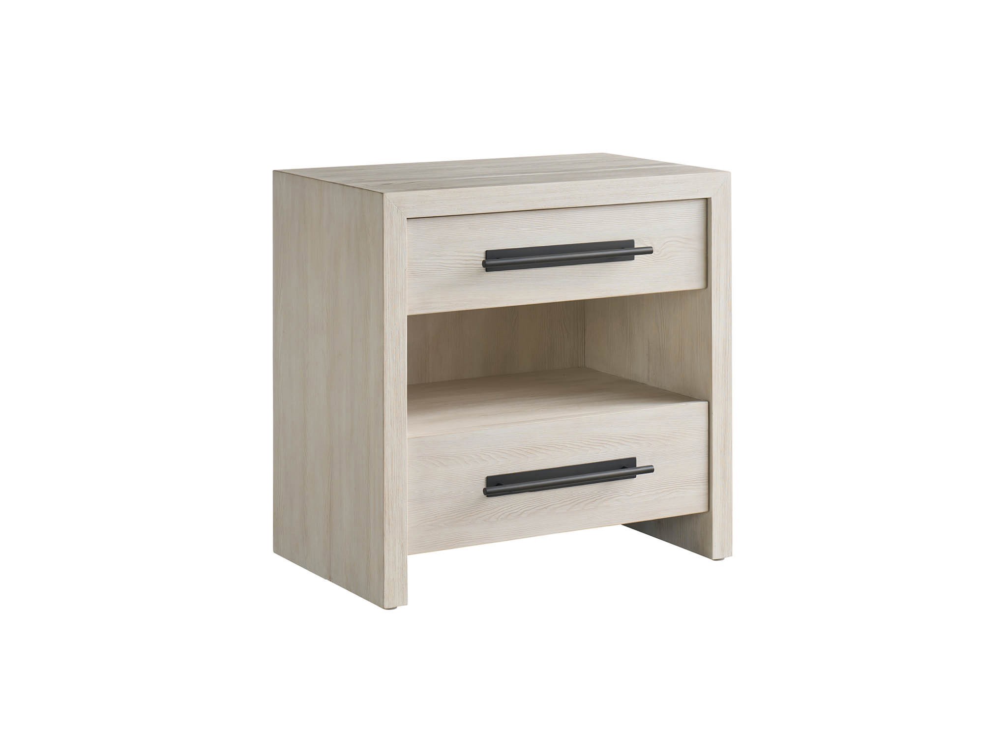 River Rock Two Drawer Nightstand - Silo with a white background
